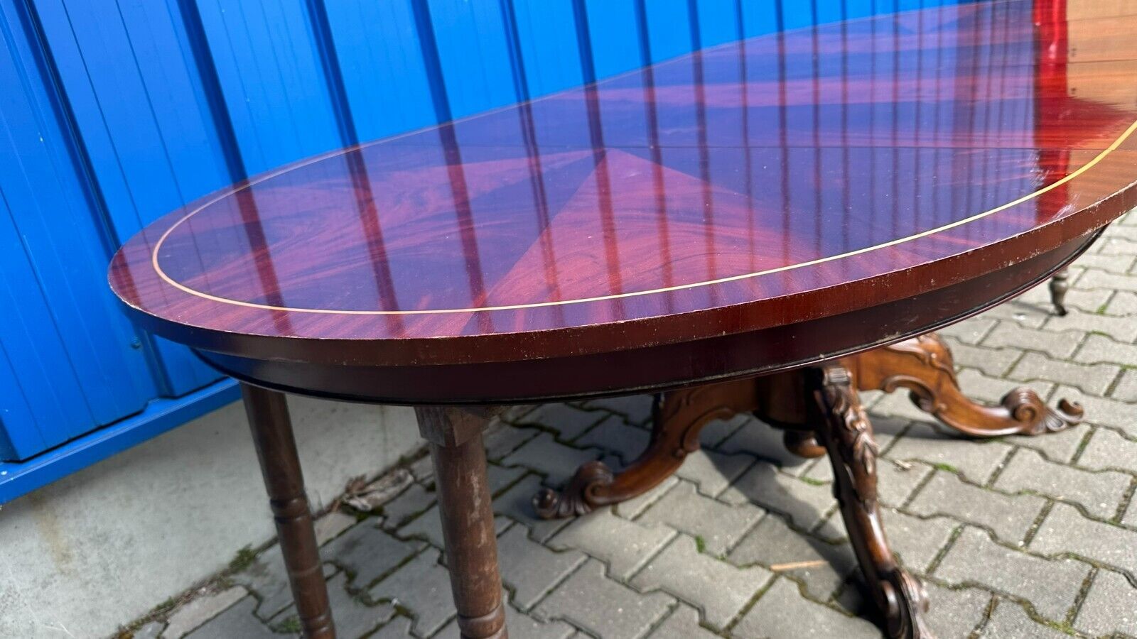 VINTAGE ESSTISCH BAROCK STIL TISCH AUSZIEHBAR BIS 220cm STÜTZBEINE – Bild 12