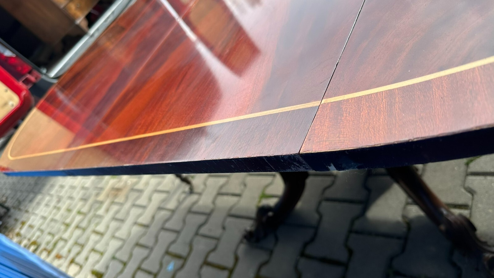 VINTAGE ESSTISCH BAROCK STIL TISCH AUSZIEHBAR BIS 220cm STÜTZBEINE – Bild 15