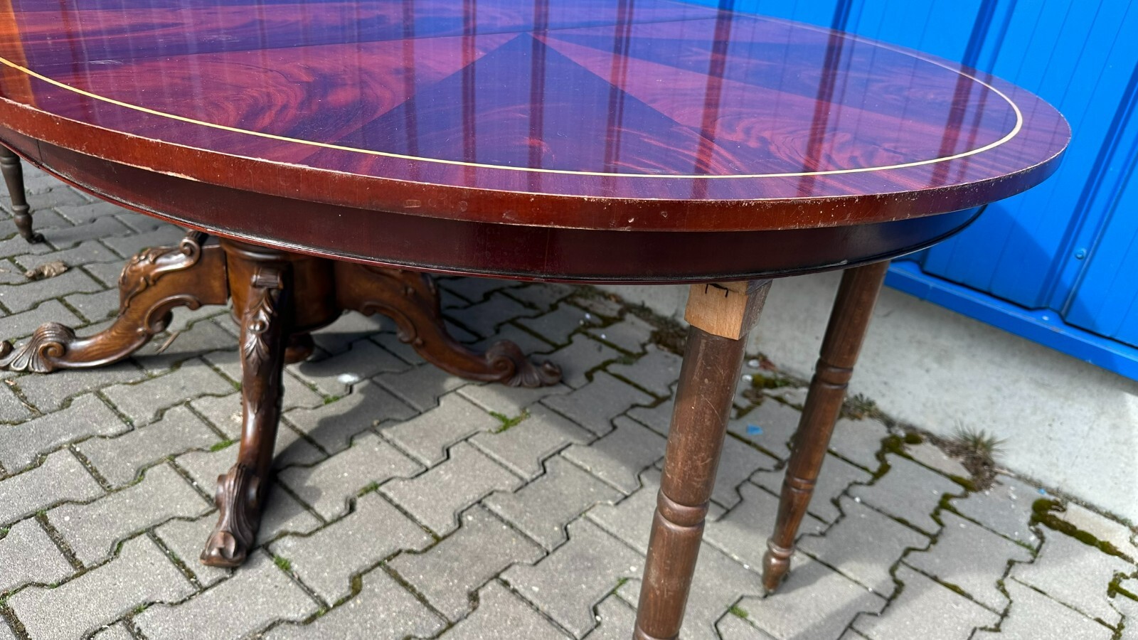 VINTAGE ESSTISCH BAROCK STIL TISCH AUSZIEHBAR BIS 220cm STÜTZBEINE – Bild 16