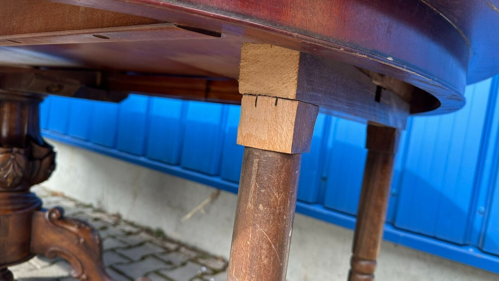 VINTAGE ESSTISCH BAROCK STIL TISCH AUSZIEHBAR BIS 220cm STÜTZBEINE – Bild 17