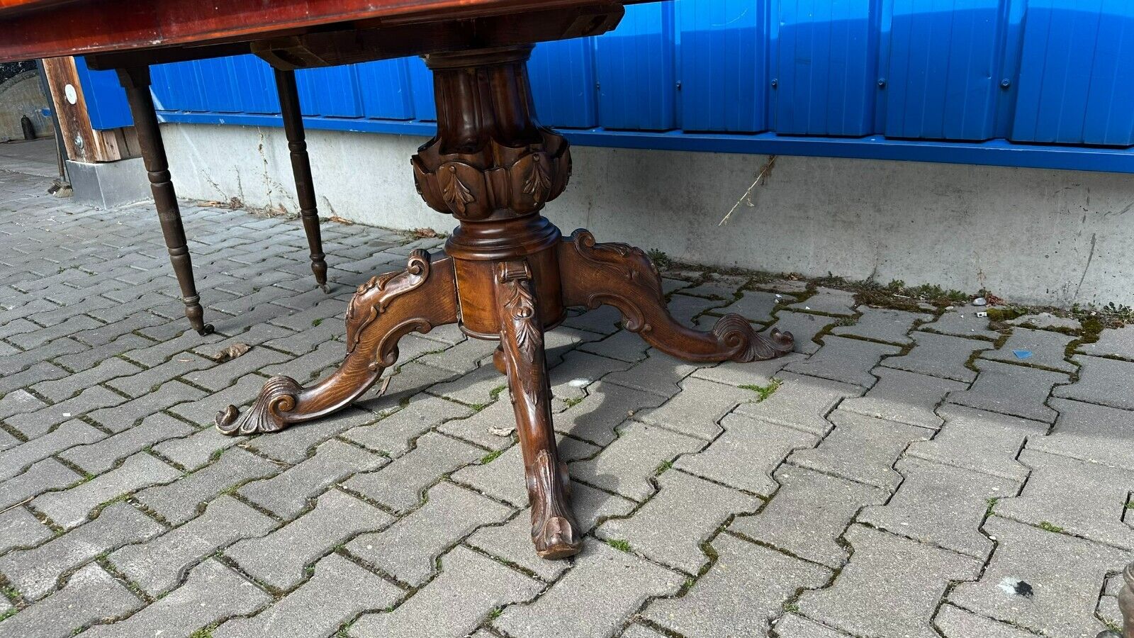 VINTAGE ESSTISCH BAROCK STIL TISCH AUSZIEHBAR BIS 220cm STÜTZBEINE – Bild 19