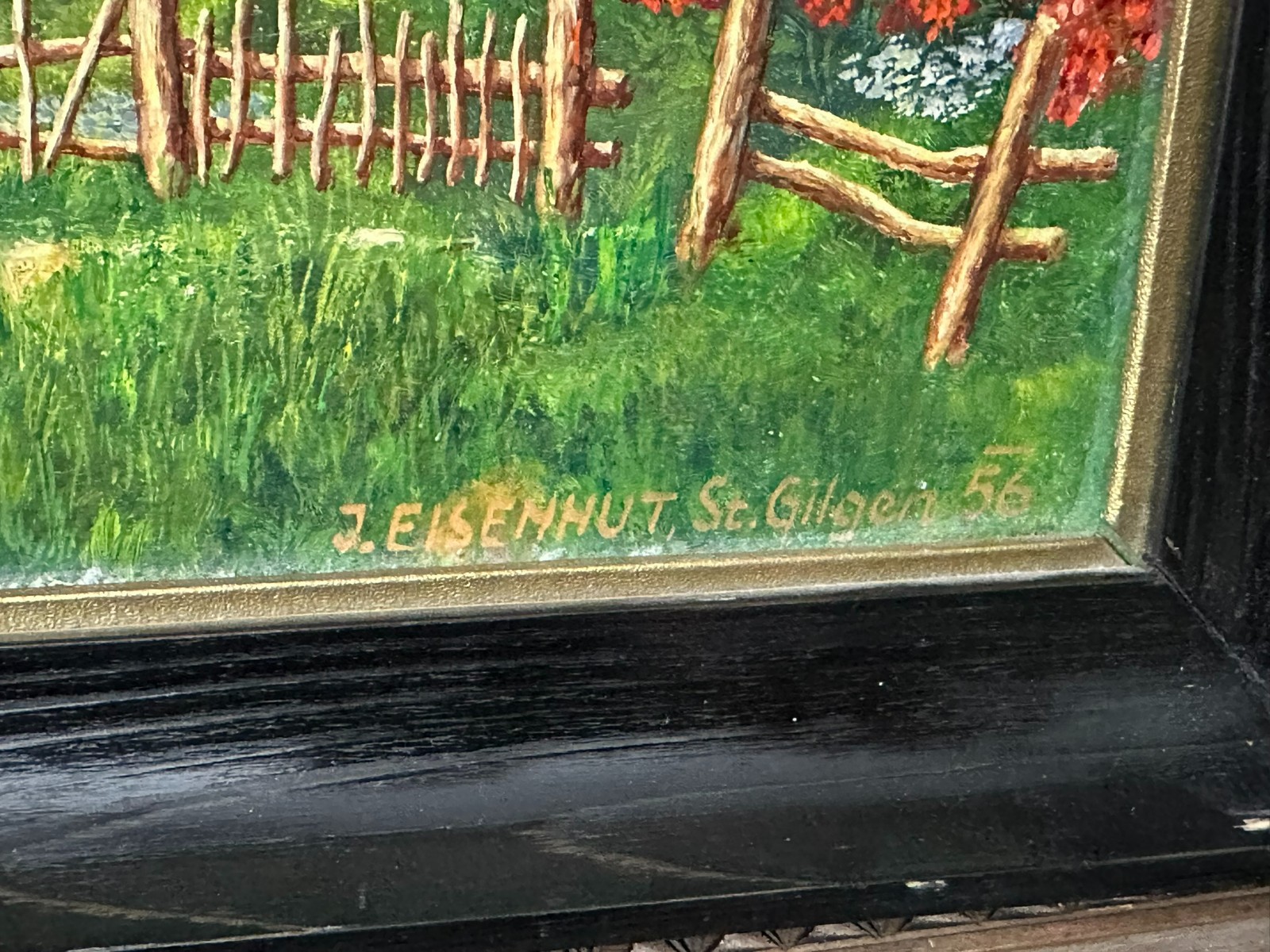 ÖLGEMÄLDE KIRCHE IN LANDSCHAFT ST GILGEN J. EISENHUT – Bild 4