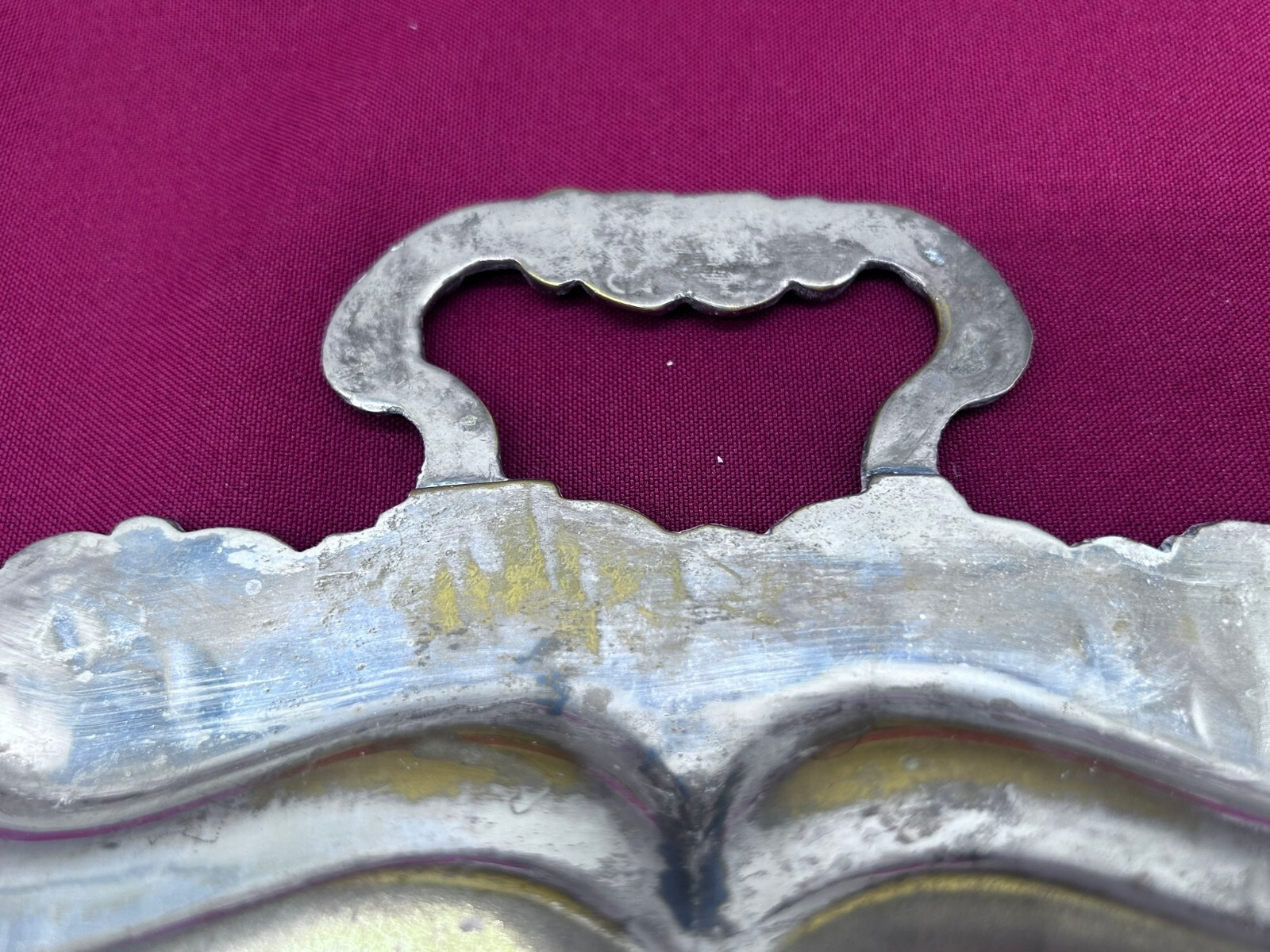 SERVIERTABLETT TABLETT 49x31cm METALL VERSILBERT HANDGRAVUREN – Bild 19