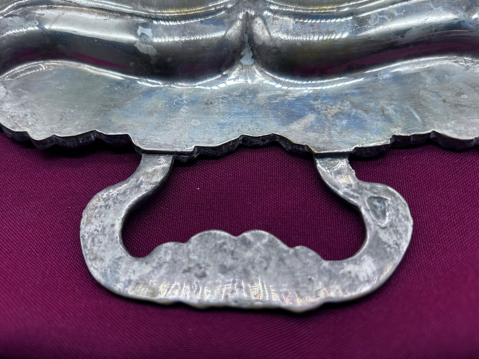 SERVIERTABLETT TABLETT 49x31cm METALL VERSILBERT HANDGRAVUREN – Bild 22