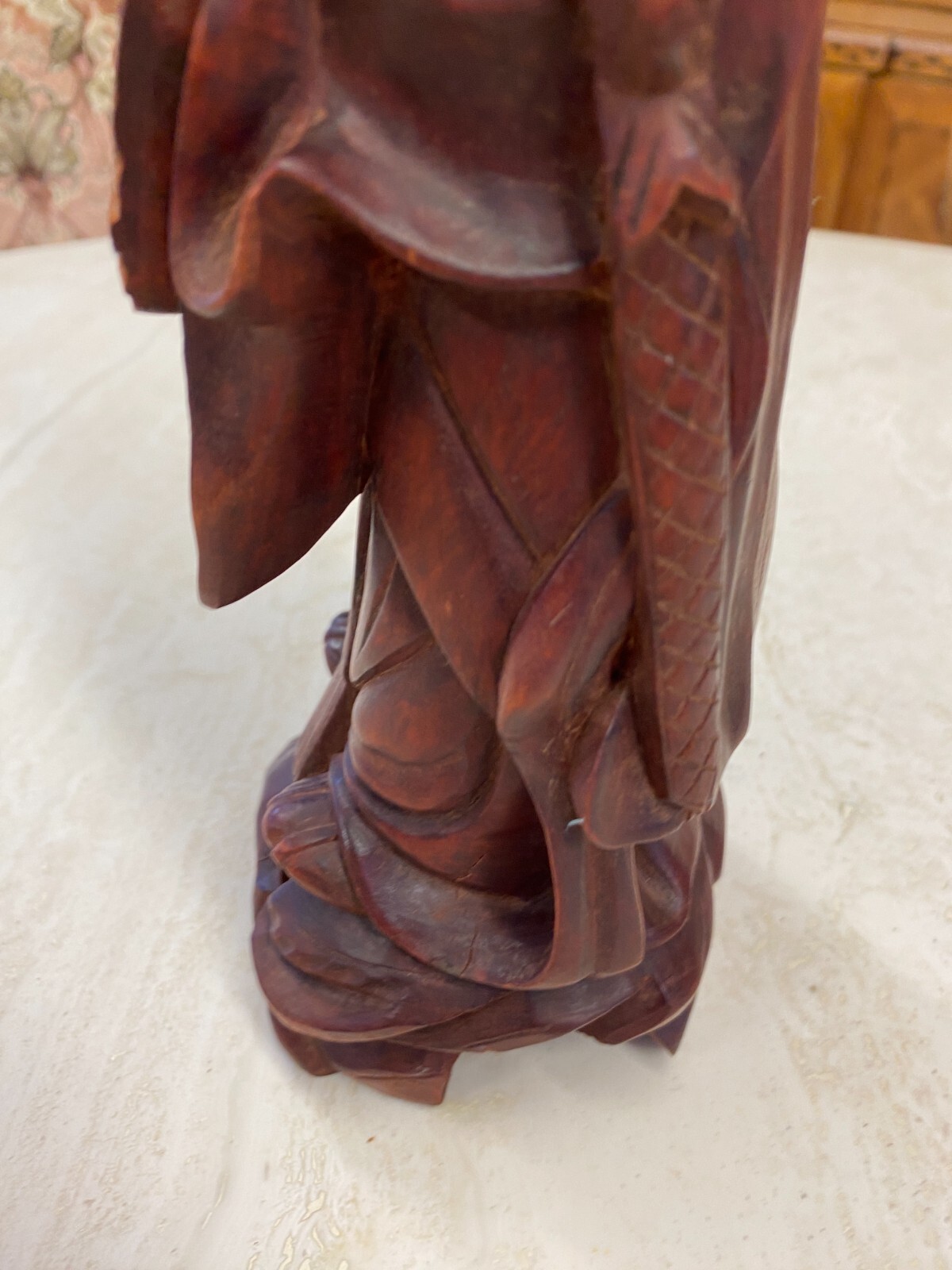 CHINA SKULPTUR AUS HOLZ GELEHRTER 30cm HOCH – Bild 13
