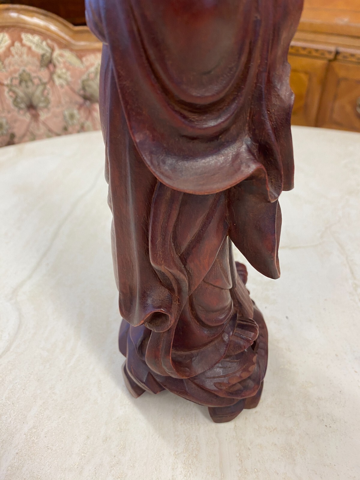 CHINA SKULPTUR AUS HOLZ GELEHRTER 30cm HOCH – Bild 9