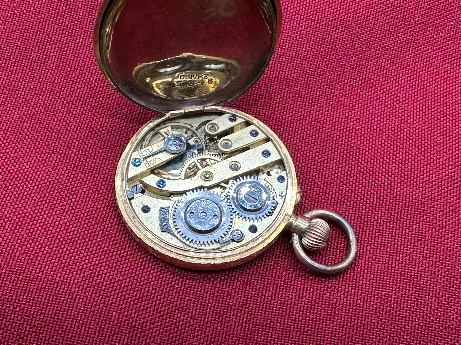 ANTIKE TASCHENUHR AUS GOLD 18K MIT MESSING ZIFFERNBLATT 30,4g GESAMT – Bild 13