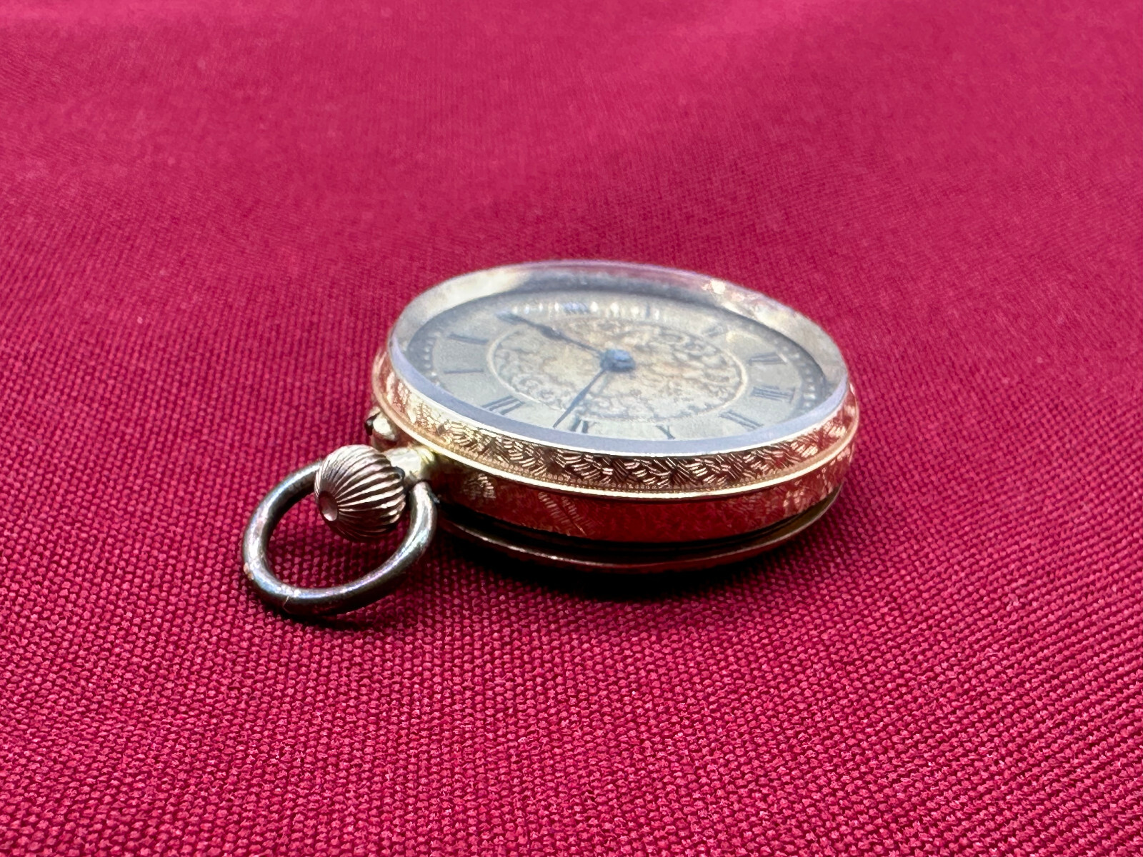 ANTIKE TASCHENUHR AUS GOLD 18K MIT MESSING ZIFFERNBLATT 30,4g GESAMT – Bild 4