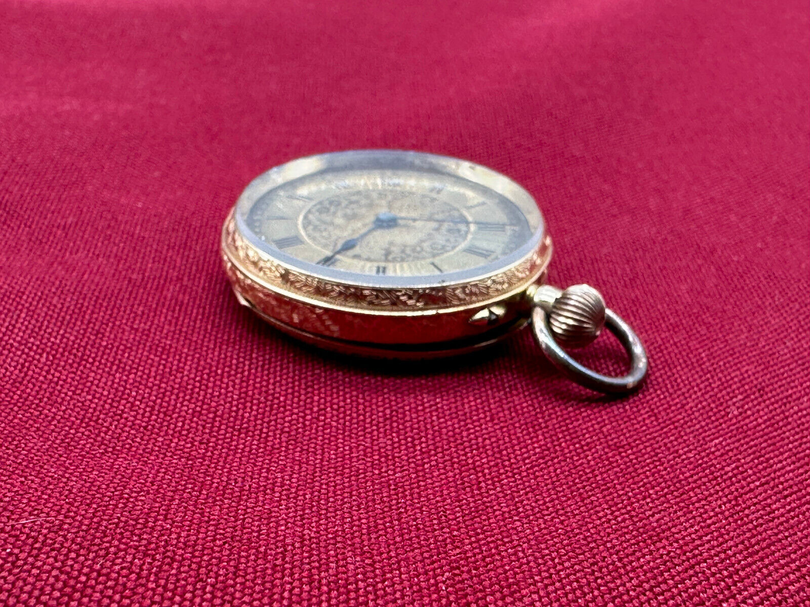 ANTIKE TASCHENUHR AUS GOLD 18K MIT MESSING ZIFFERNBLATT 30,4g GESAMT – Bild 5