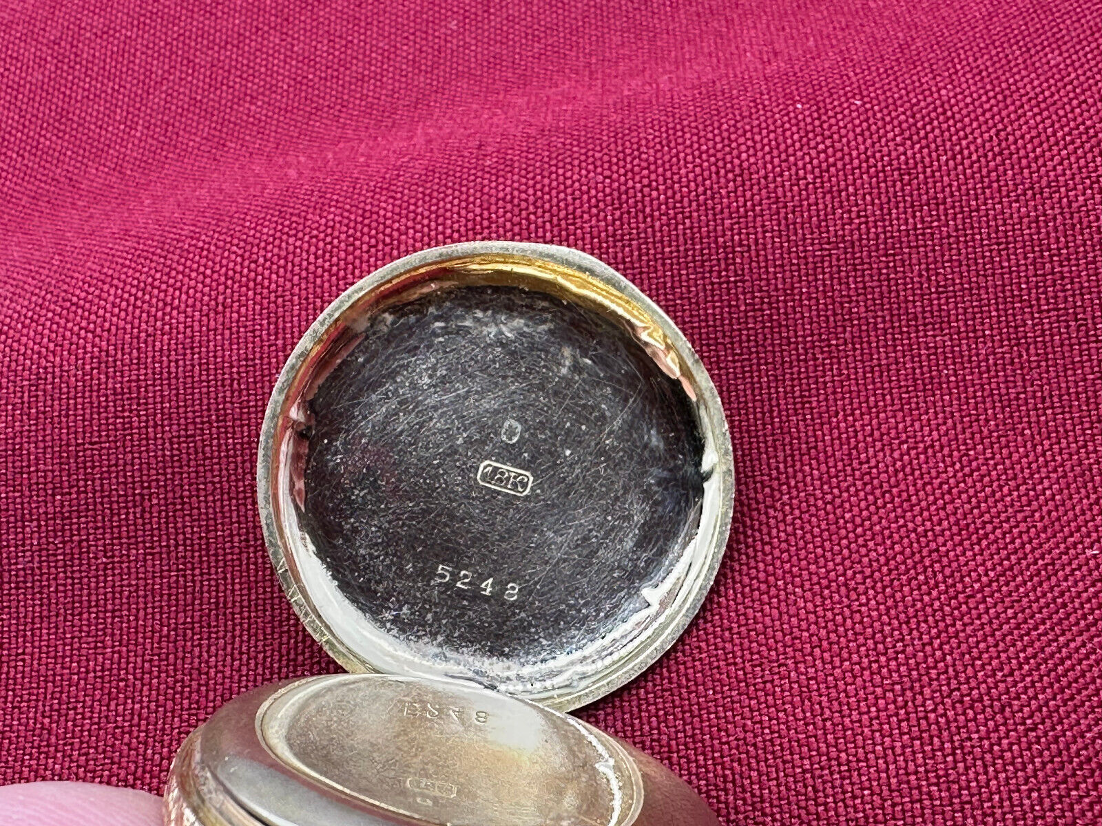 ANTIKE TASCHENUHR AUS GOLD 18K MIT MESSING ZIFFERNBLATT 30,4g GESAMT – Bild 9