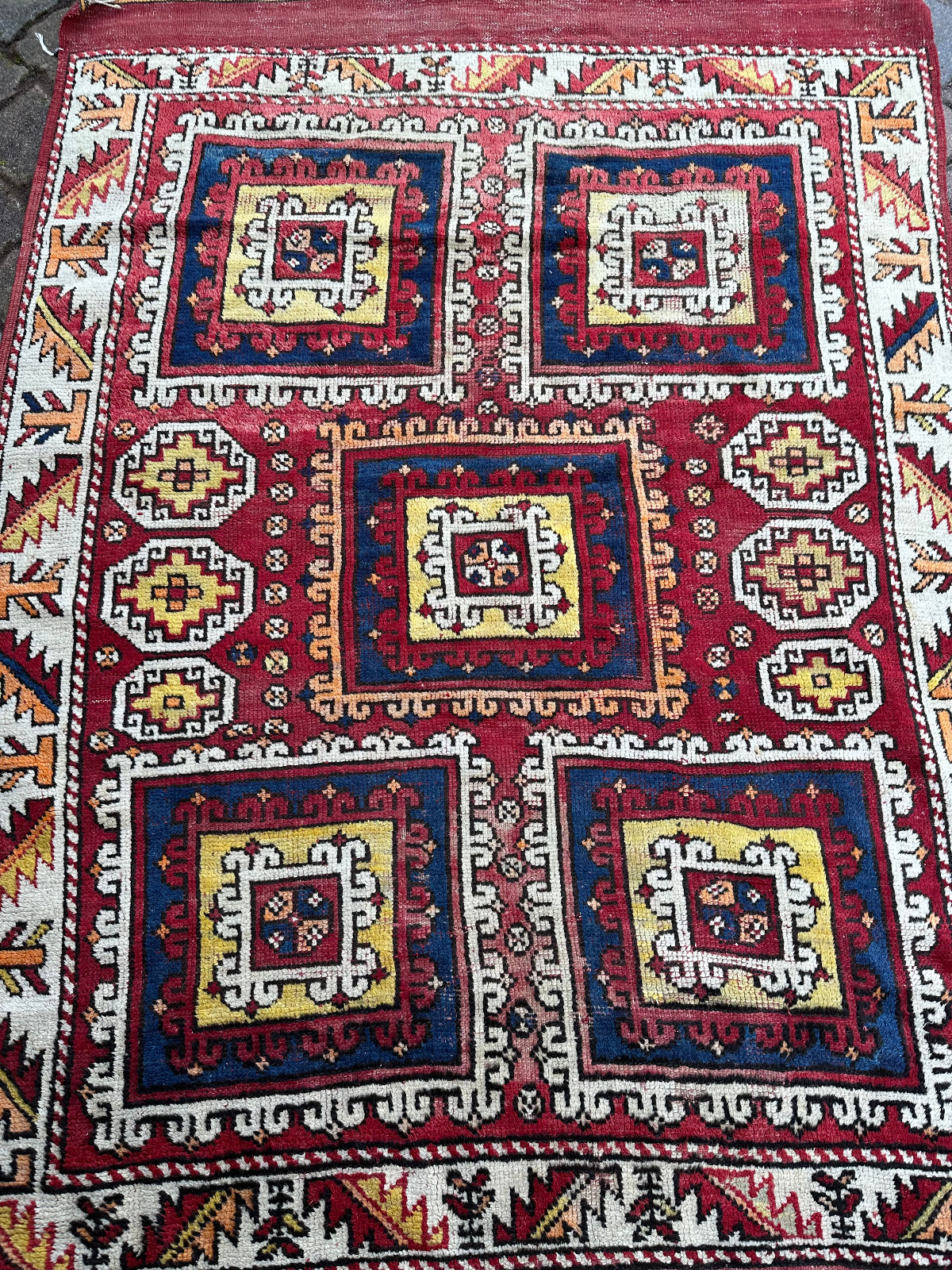 ANTIKER CANAKKALE TEPPICH  ORIENTTEPPICH WOLLE HANDGEKNÜPFT 200x135cm