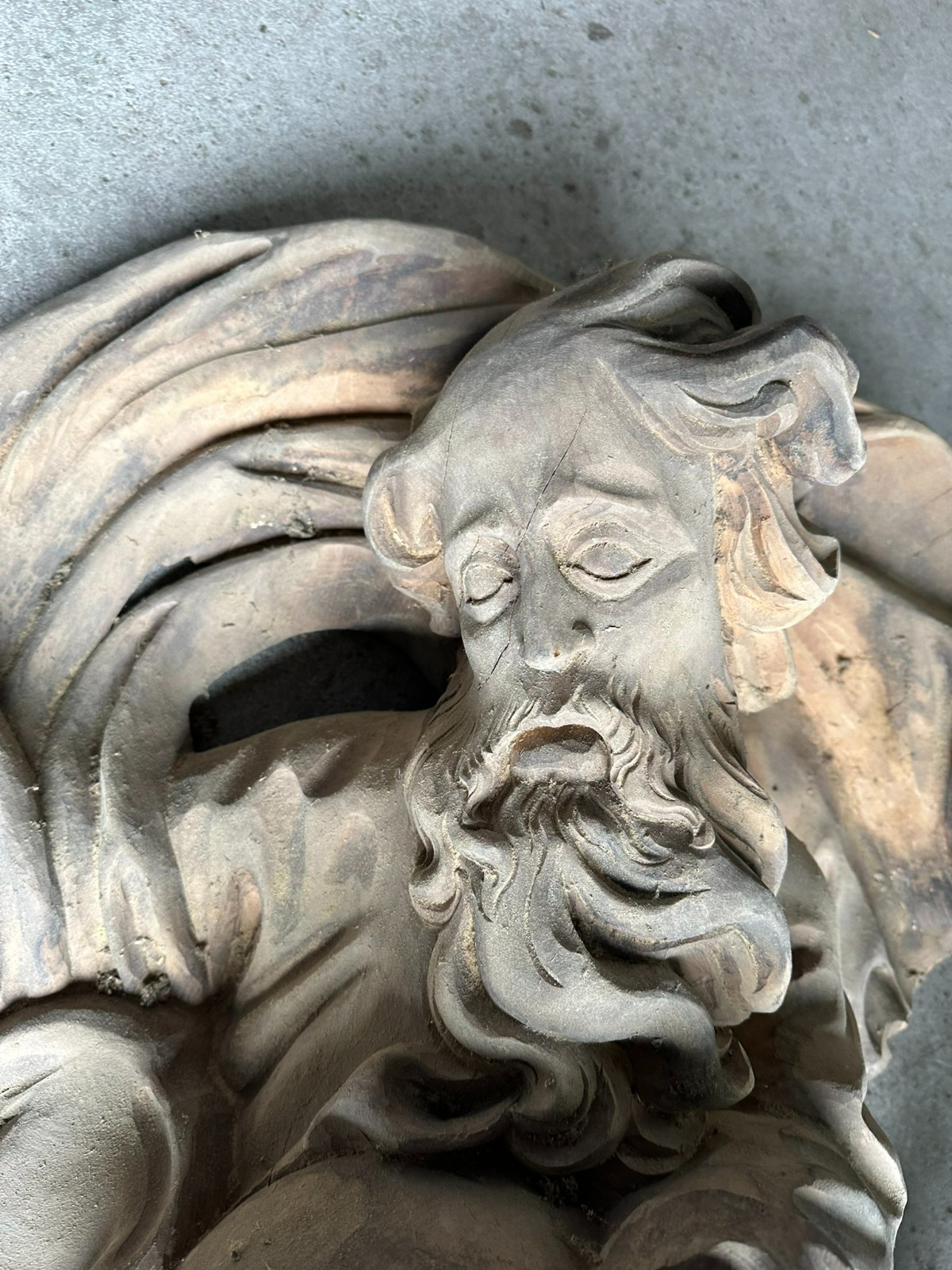 ALTER SEGNENDER GOTTVATER GOTT AUF WOLKE HOLZ MASSIV HANDGESCHNITZT 20 TES JHDT