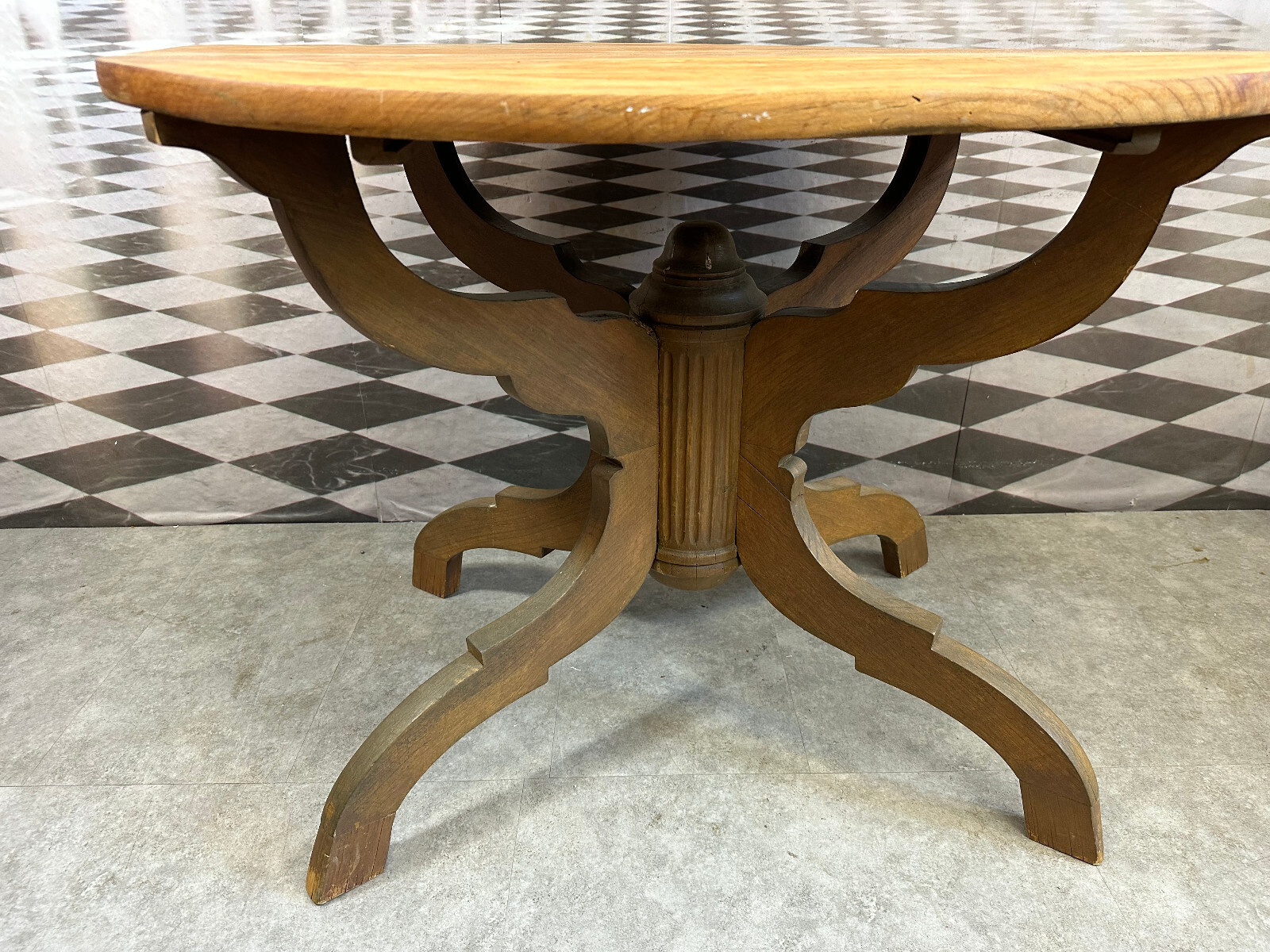 ALTER LANDHAUS TISCH BEISTELLTISCH HOLZ MASSIV – Bild 3