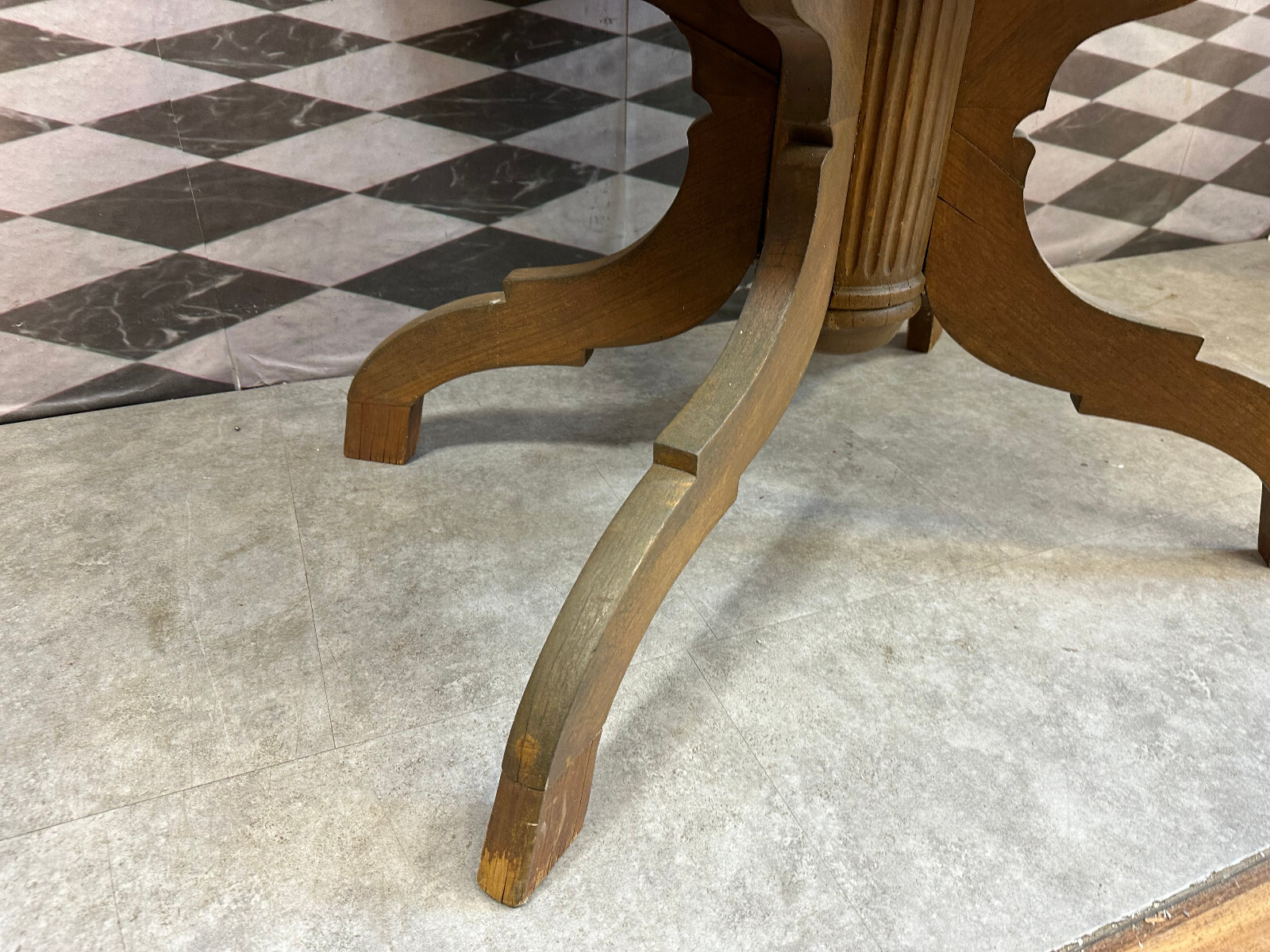 ALTER LANDHAUS TISCH BEISTELLTISCH HOLZ MASSIV – Bild 4