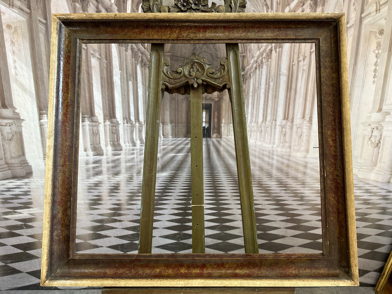 VINTAGE BILDERRAHMEN RAHMEN FÜR GEMÄLDE 86x98cm FALZ 71,4x81cm – Bild 3