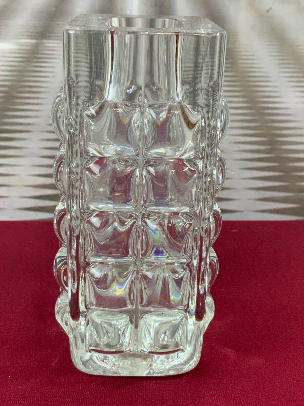 MASSIVE VASE AUS GLAS ICHENDORF BLOCKVASE 5kg 22cm HOCH NOPPEN OP ART – Bild 7