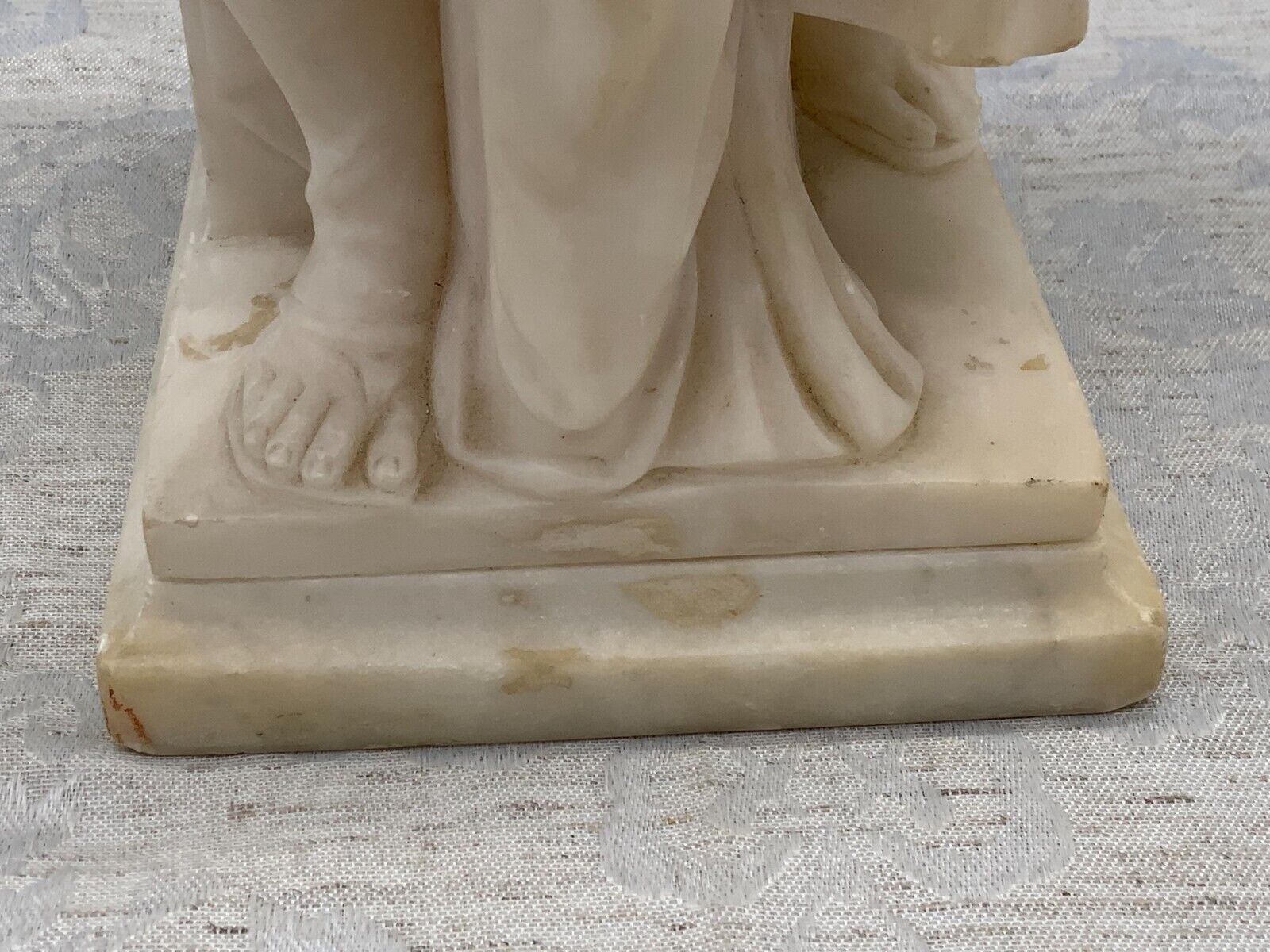 ANTIKE ALABASTER SKULPTUR 19 TES JHDT DER GEHÖRNTE MOSES NACH MICHELANGELO 30cm – Bild 12