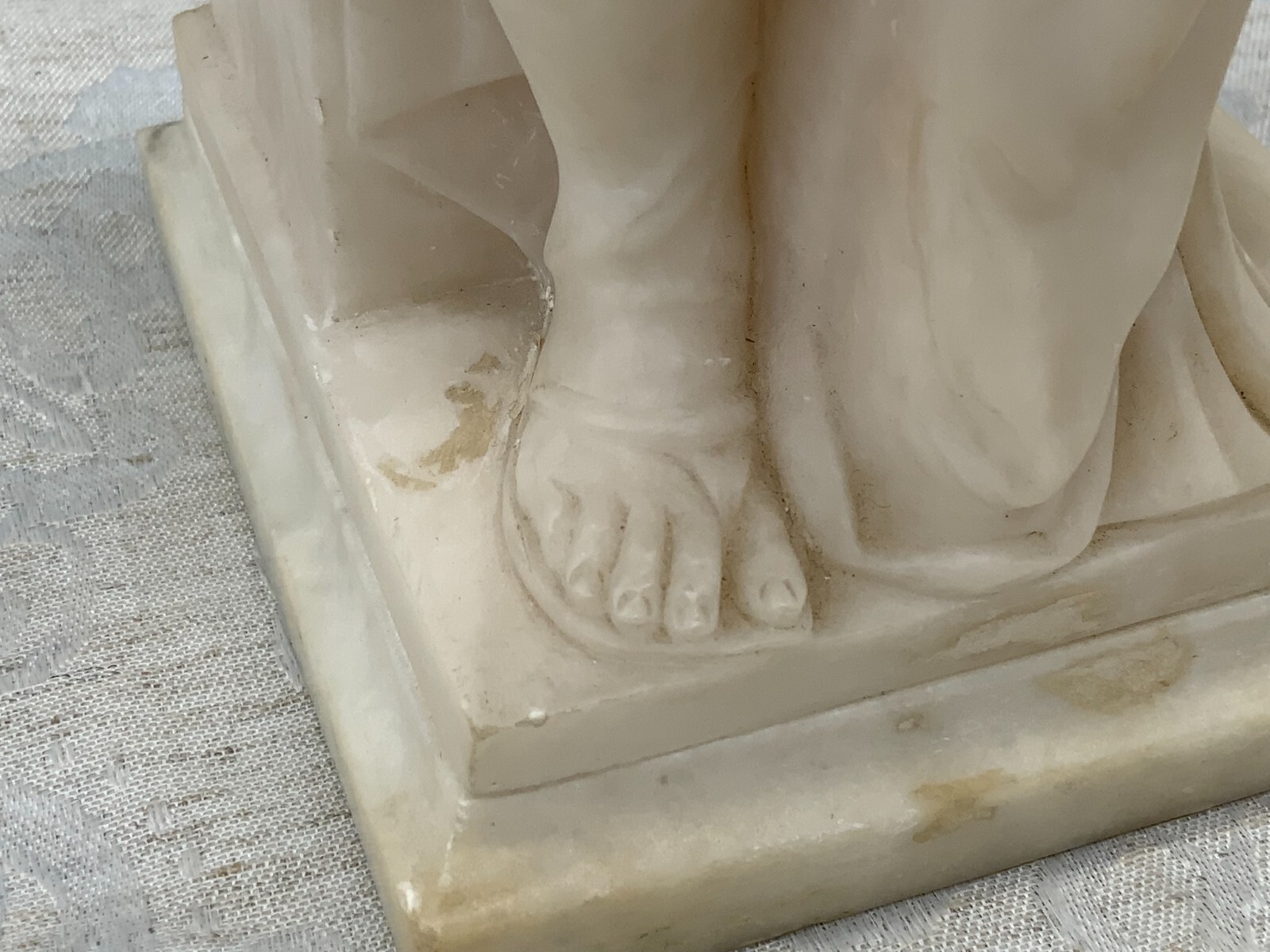 ANTIKE ALABASTER SKULPTUR 19 TES JHDT DER GEHÖRNTE MOSES NACH MICHELANGELO 30cm – Bild 13
