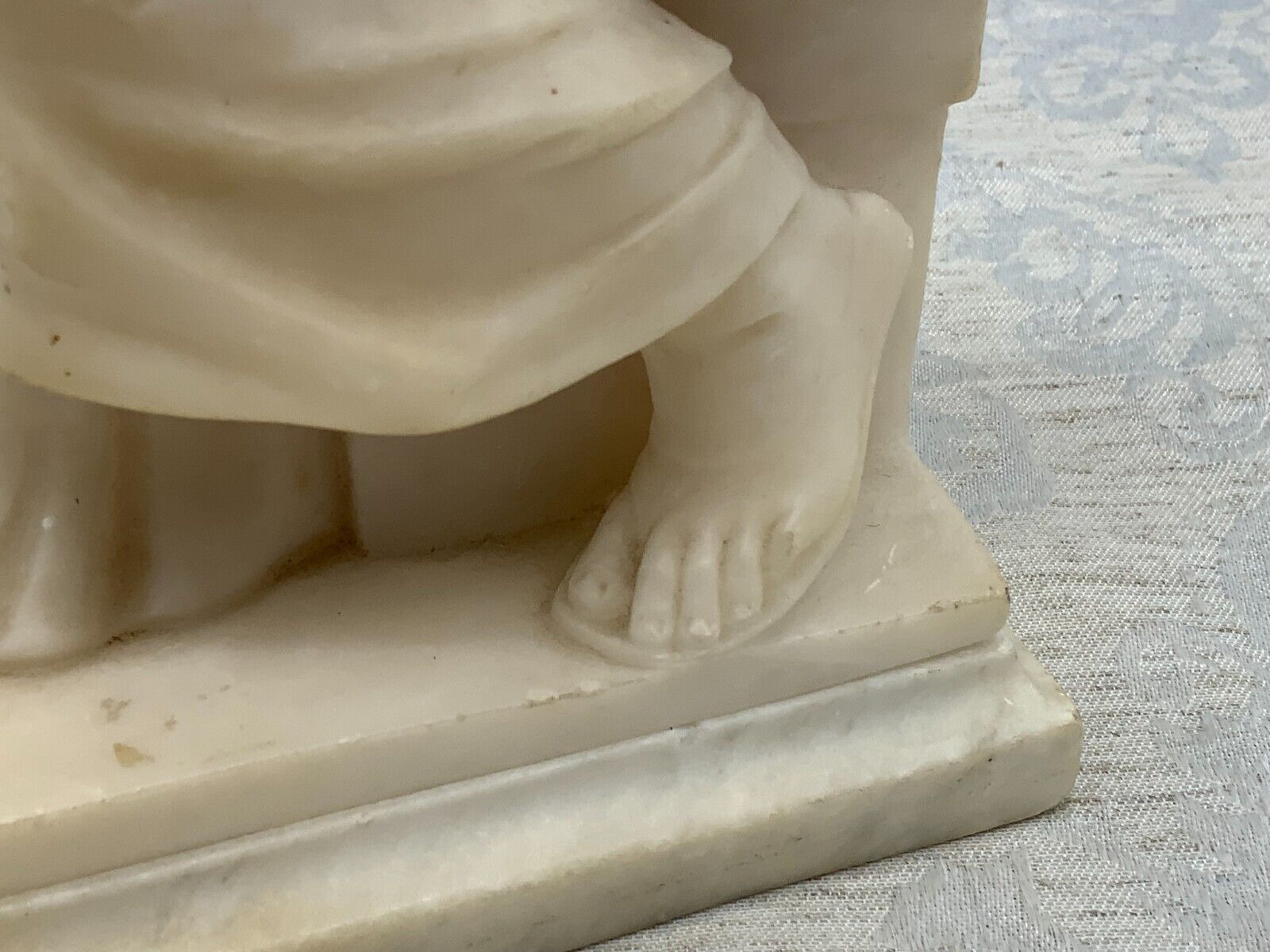 ANTIKE ALABASTER SKULPTUR 19 TES JHDT DER GEHÖRNTE MOSES NACH MICHELANGELO 30cm – Bild 14