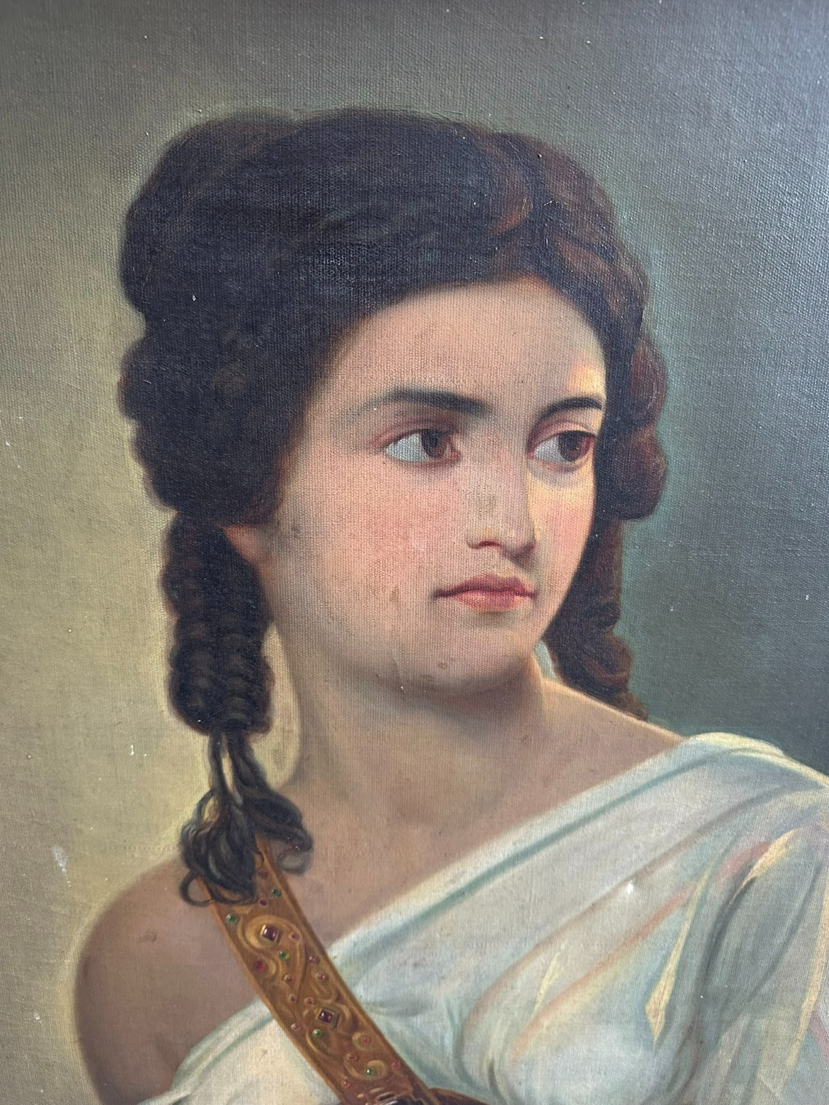 GROSSES ÖLGEMÄLDE JUDITH DIE BEZWINGERIN DES HOLOFERNES KOPIE NACH AUGUST RIEDEL – Bild 5