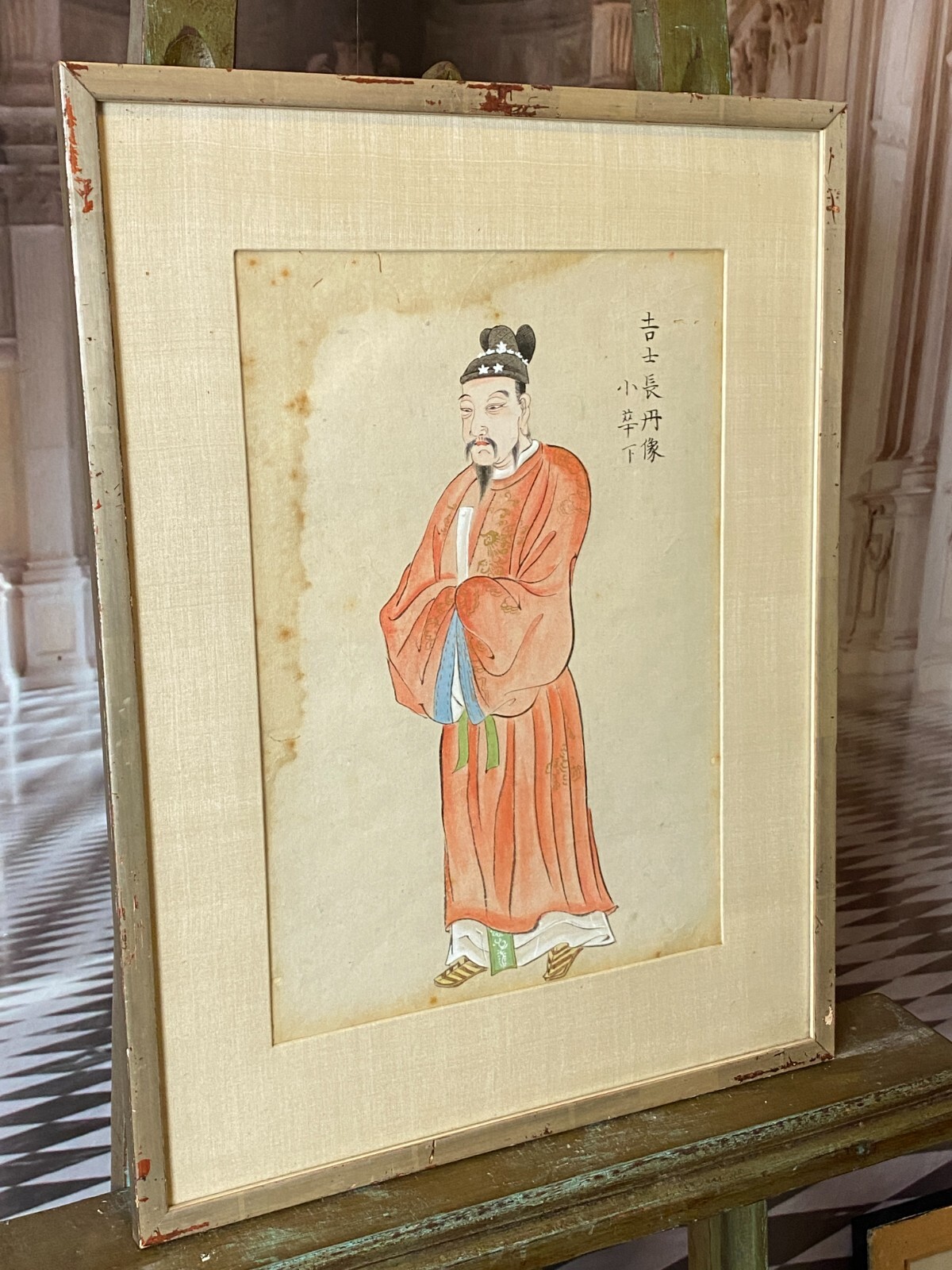 Antikes japanisches Aquarell gerahmt – Bild 11