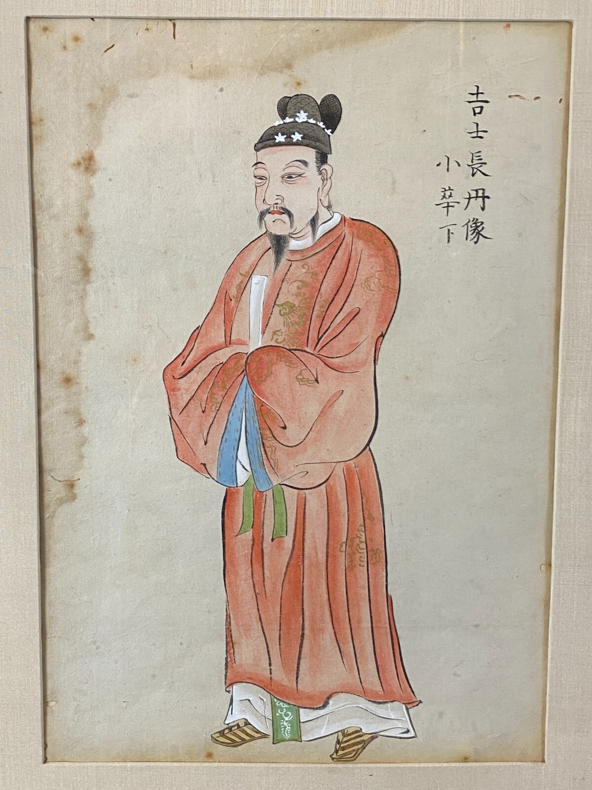 Antikes japanisches Aquarell gerahmt – Bild 3