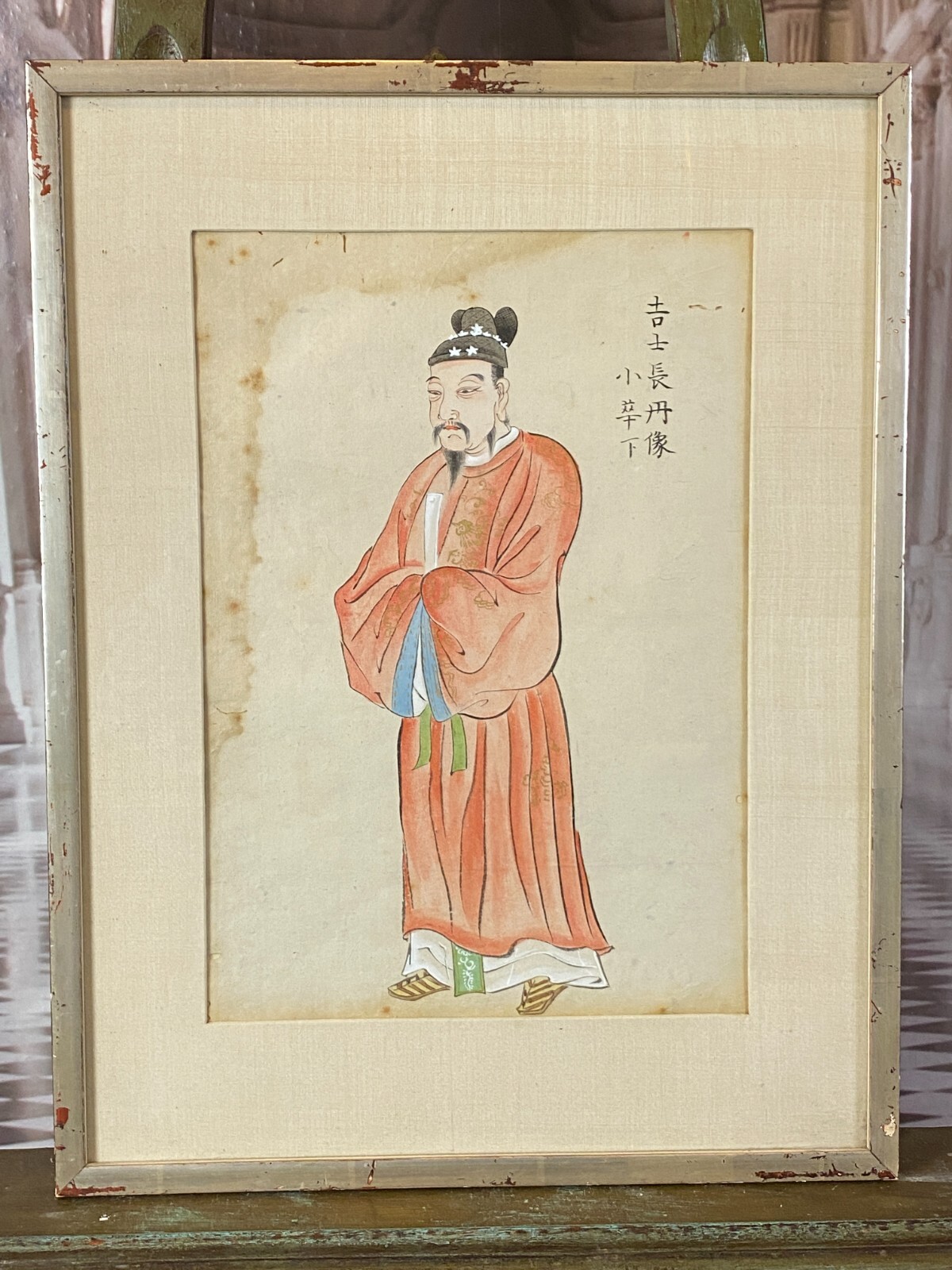 Antikes japanisches Aquarell gerahmt – Bild 4