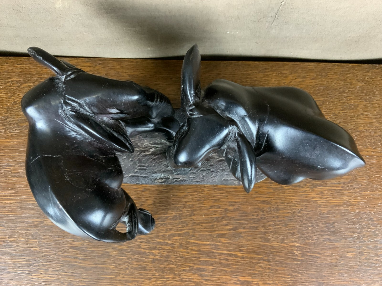AFRIKA SKULPTUR ELEFANTEN AUS EBENHOLZ SEHR SCHÖNER ZUSTAND – Bild 3