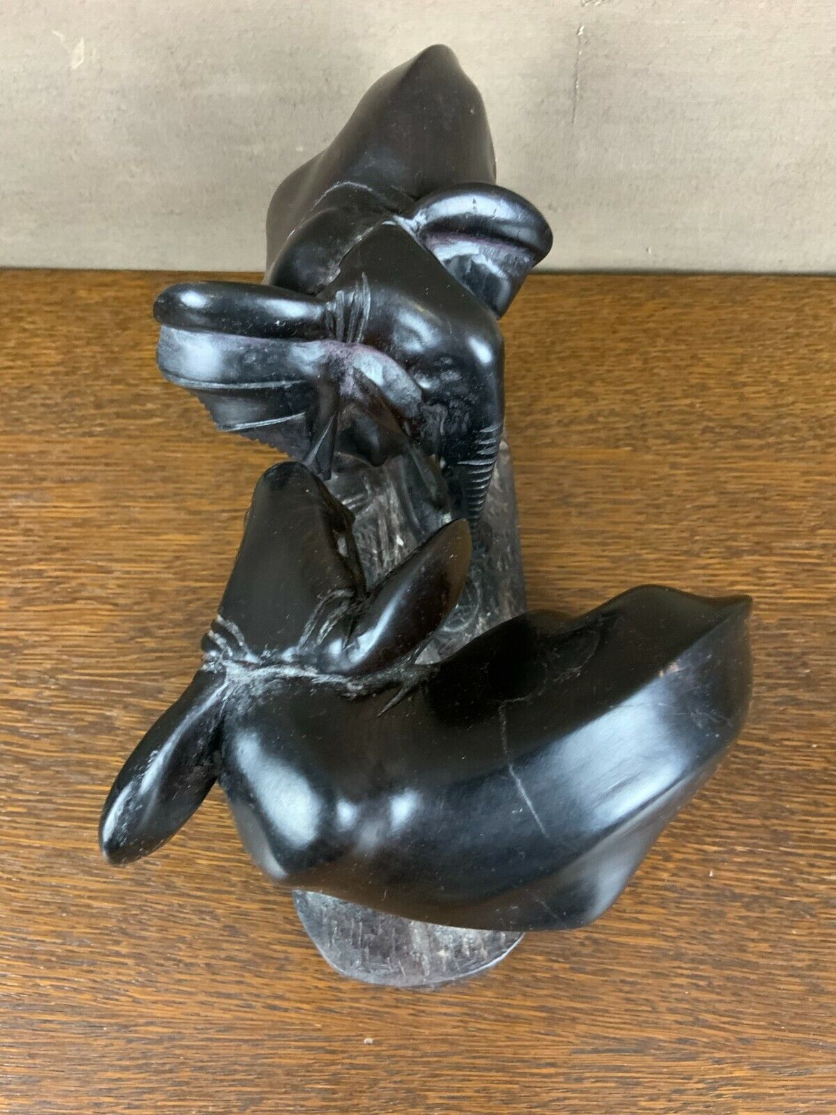 AFRIKA SKULPTUR ELEFANTEN AUS EBENHOLZ SEHR SCHÖNER ZUSTAND – Bild 6