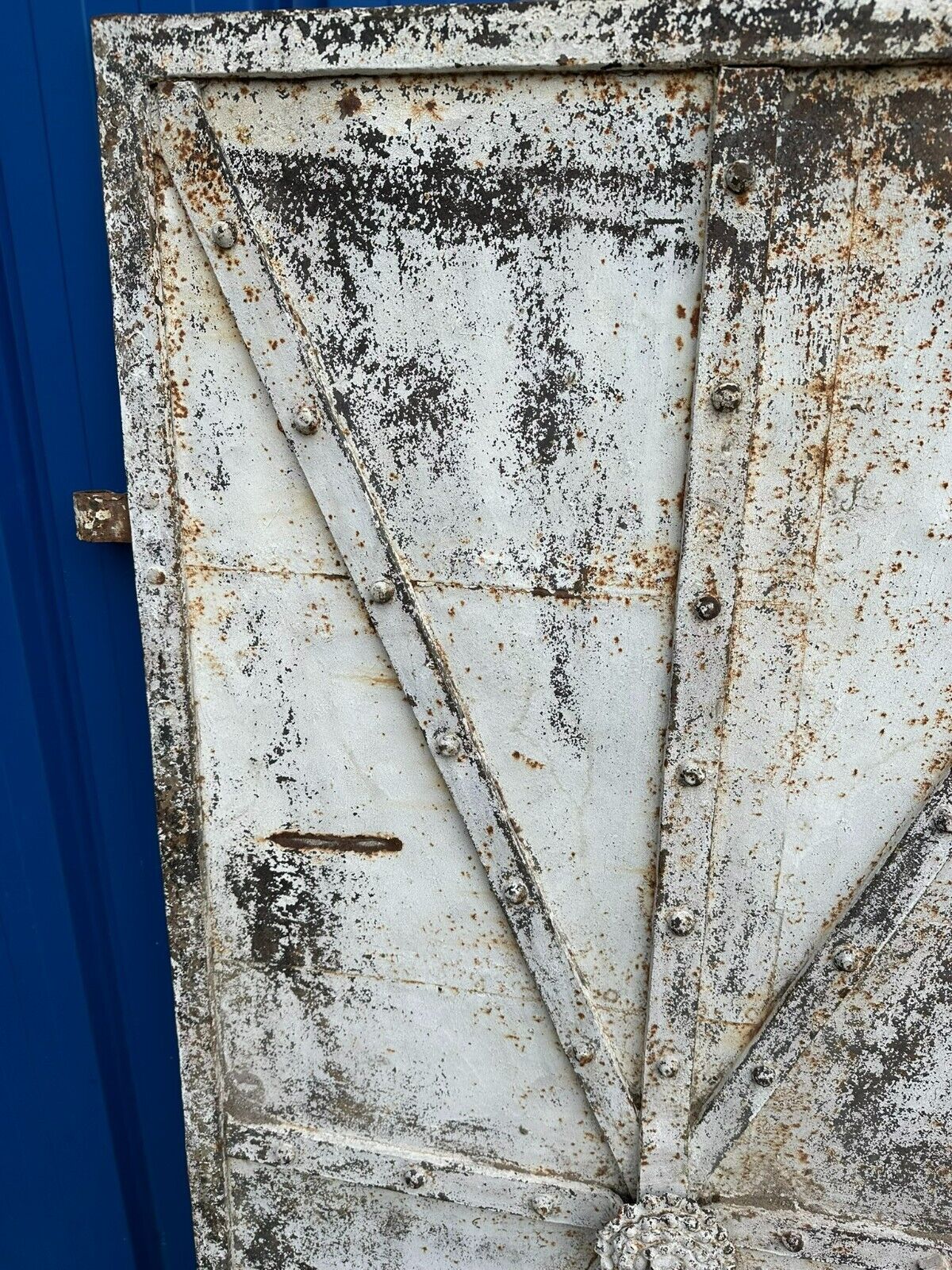 GROSSE ANTIKE SPÄT-GOTISCHE TÜR TÜRBLATT AUS EISEN 16/17 TES JHDT 86,5x181,5cm – Bild 14