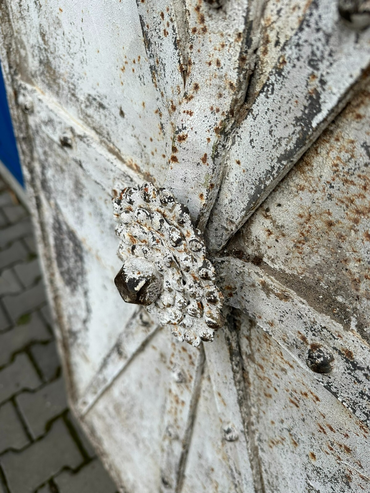 GROSSE ANTIKE SPÄT-GOTISCHE TÜR TÜRBLATT AUS EISEN 16/17 TES JHDT 86,5x181,5cm – Bild 17