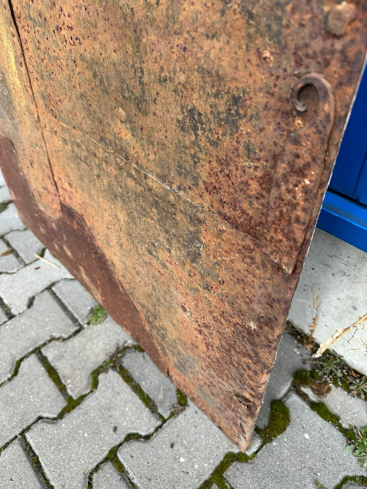 GROSSE ANTIKE SPÄT-GOTISCHE TÜR TÜRBLATT AUS EISEN 16/17 TES JHDT 86,5x181,5cm – Bild 10