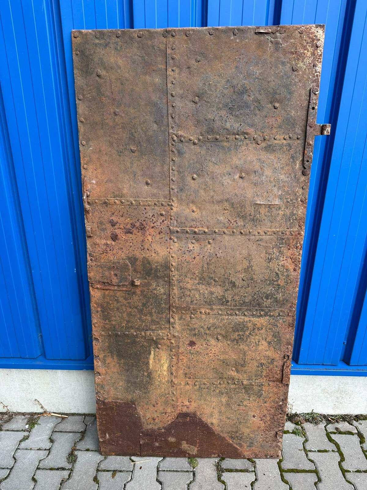 GROSSE ANTIKE SPÄT-GOTISCHE TÜR TÜRBLATT AUS EISEN 16/17 TES JHDT 86,5x181,5cm