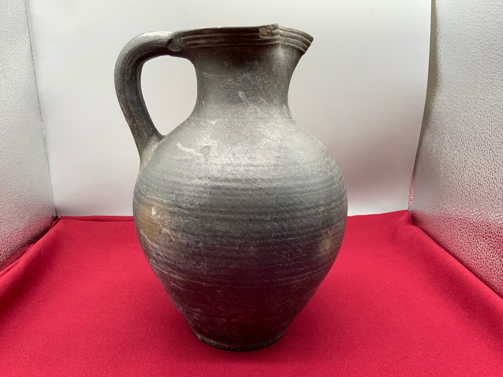 ANTIKER BAROCK KRUG KANNE AUS KERAMIK SEHR GROSS 18 TES JHDT