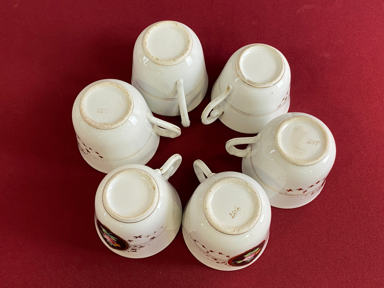 ANTIKES KAFFEE SERVICE AUS PORZELLAN HANDBEMALT – Bild 12