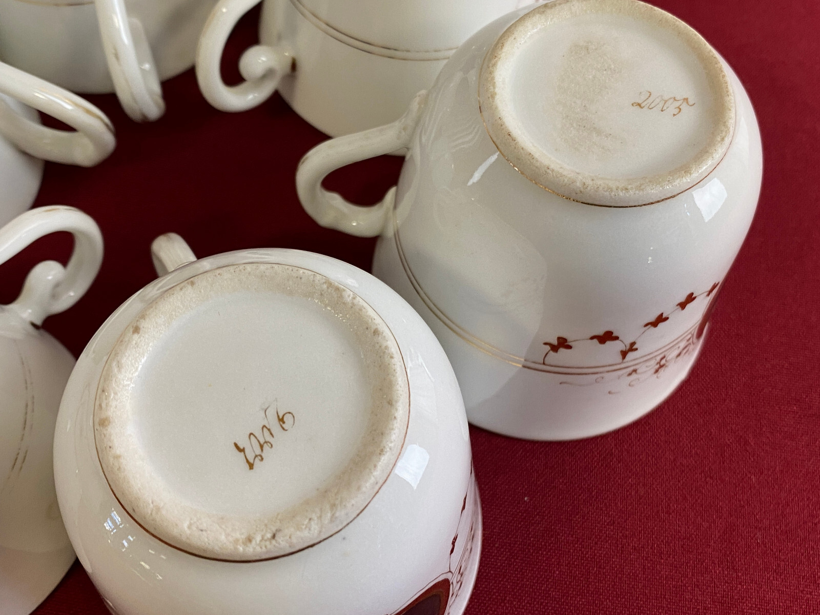 ANTIKES KAFFEE SERVICE AUS PORZELLAN HANDBEMALT – Bild 13