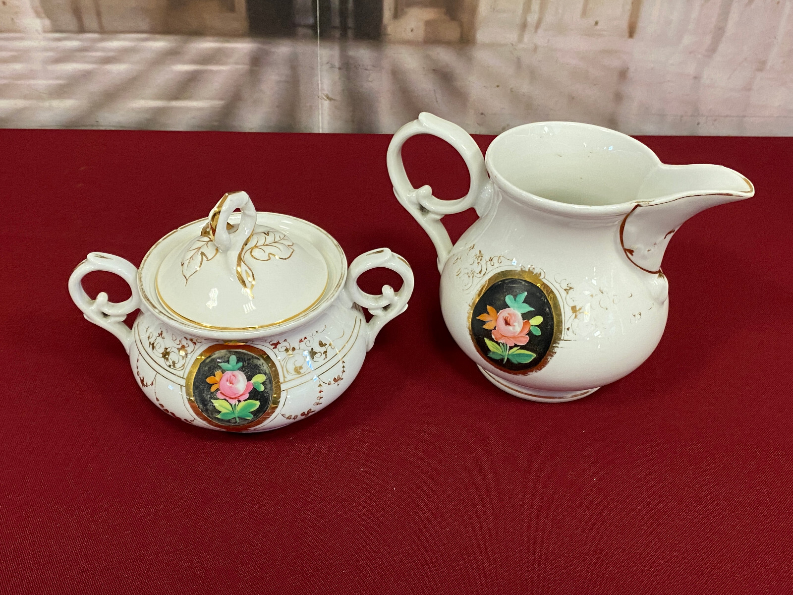 ANTIKES KAFFEE SERVICE AUS PORZELLAN HANDBEMALT – Bild 19