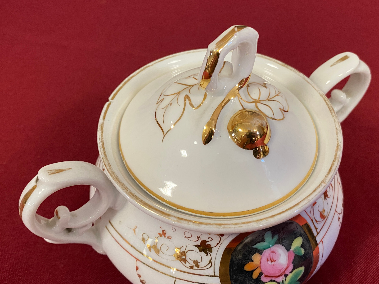 ANTIKES KAFFEE SERVICE AUS PORZELLAN HANDBEMALT – Bild 20
