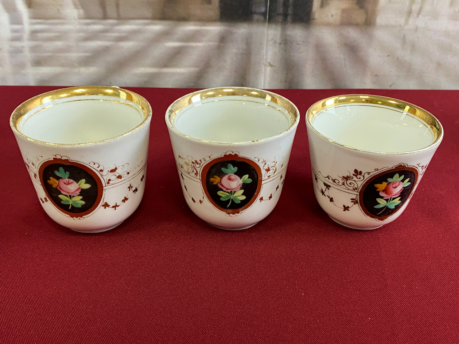 ANTIKES KAFFEE SERVICE AUS PORZELLAN HANDBEMALT – Bild 8