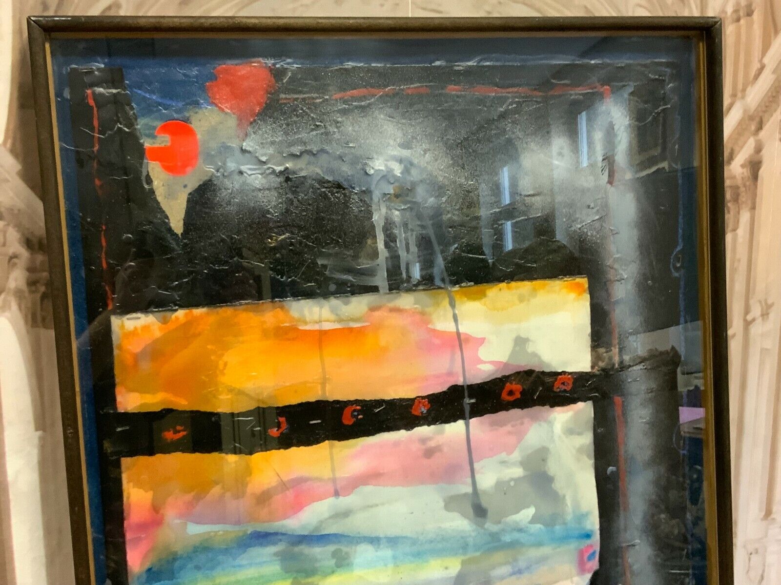 GEORG STERNBACHER GEMÄLDE MIXED MEDIA NEW YORK II GROSSE COLLAGE SIGNIERT – Bild 3