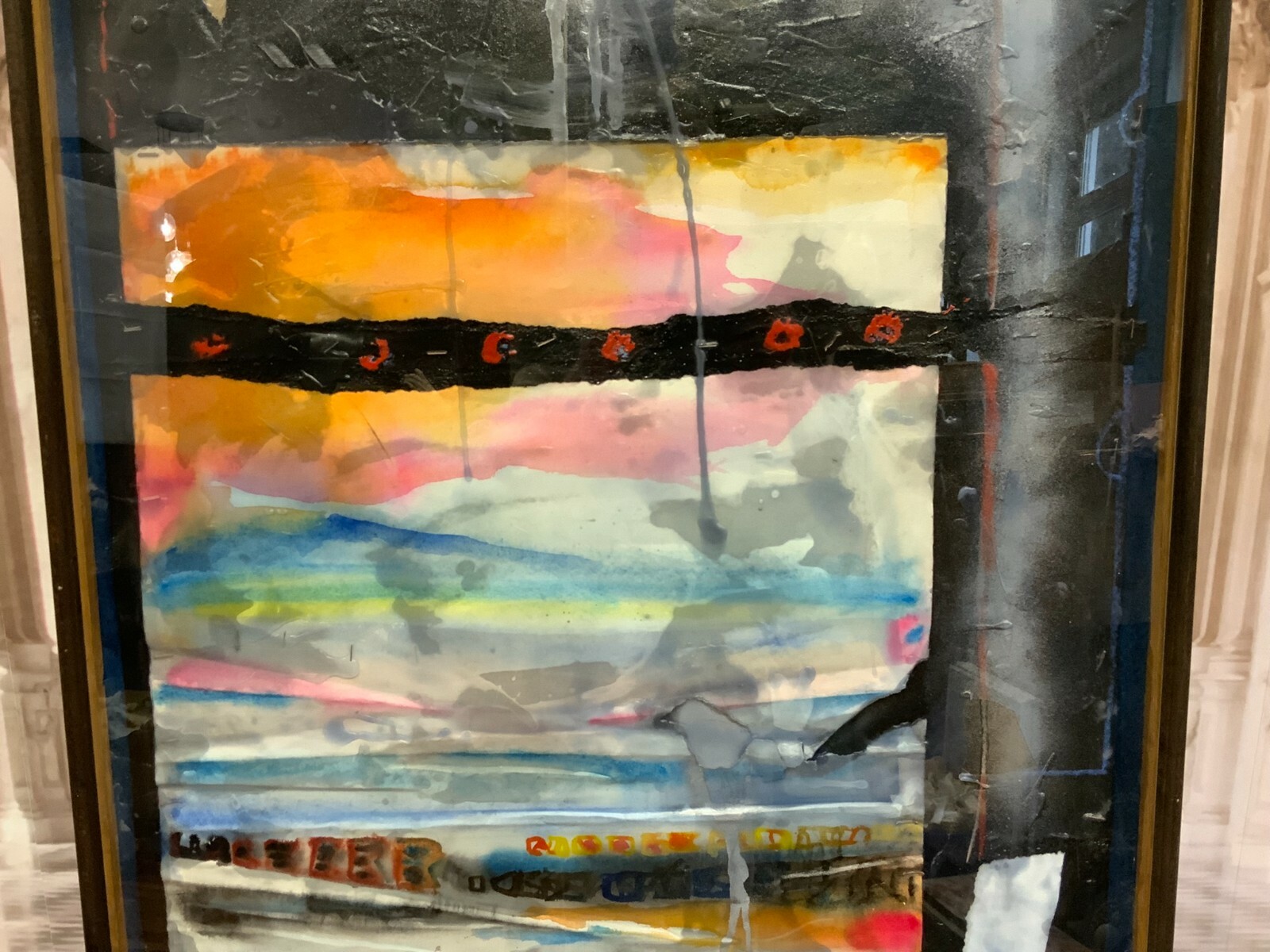 GEORG STERNBACHER GEMÄLDE MIXED MEDIA NEW YORK II GROSSE COLLAGE SIGNIERT – Bild 4