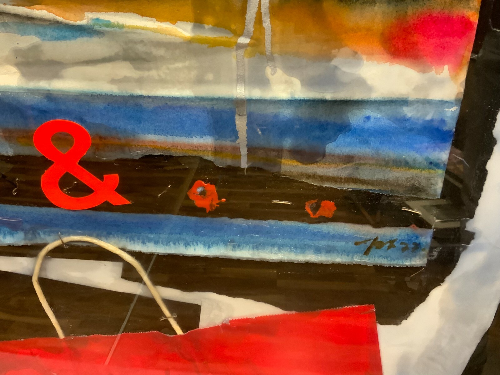GEORG STERNBACHER GEMÄLDE MIXED MEDIA NEW YORK II GROSSE COLLAGE SIGNIERT – Bild 7