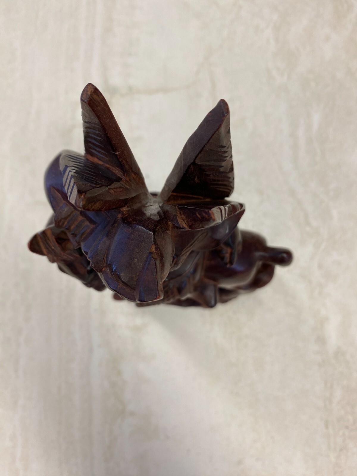 CHINA SKULPTUR AUS HOLZ MANN AUF PFERD 21cm HOCH – Bild 3