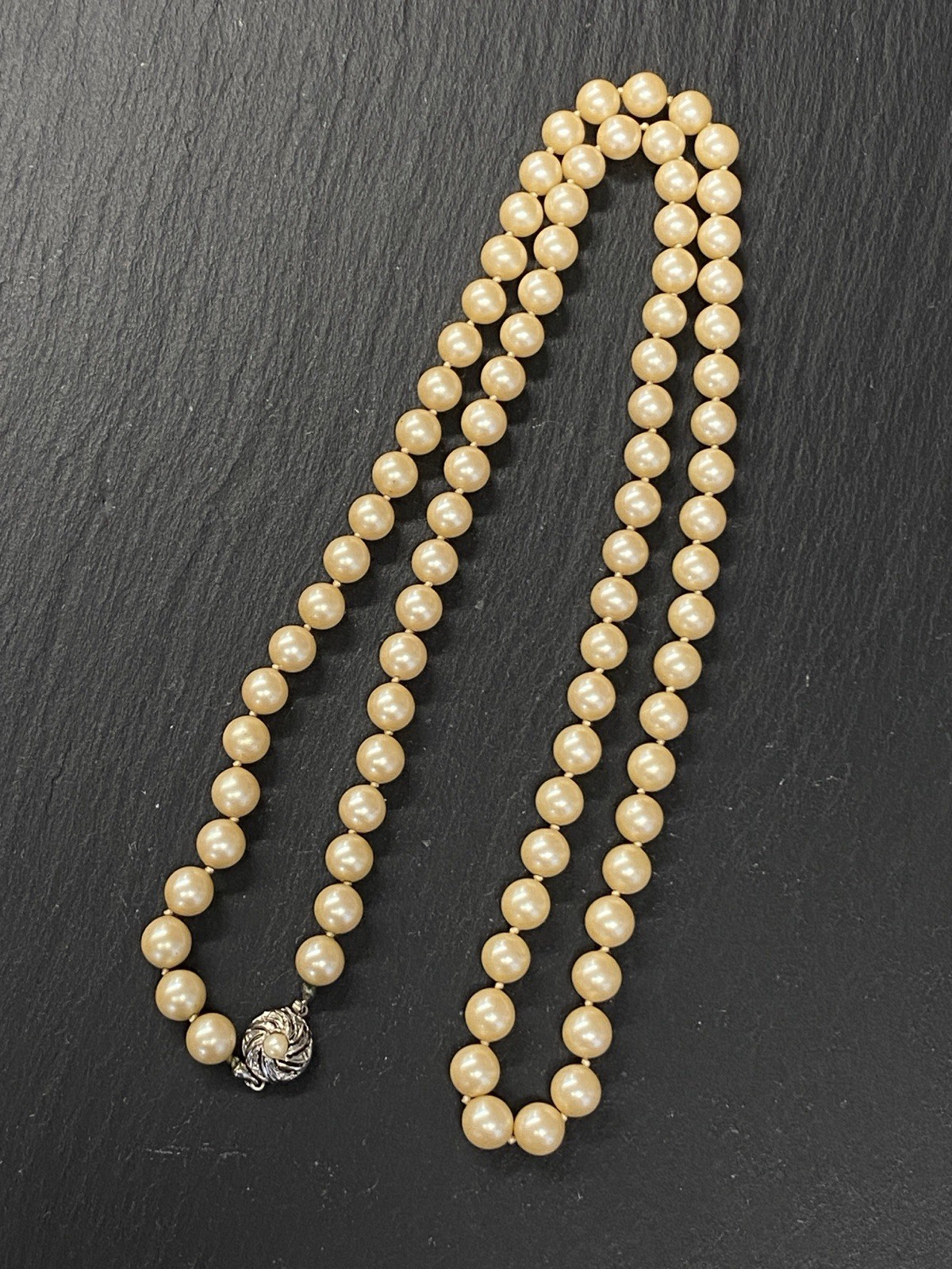 PERLENKETTE HALSKETTE KETTE PERLEN PERLE KUNSTPERLEN – Bild 14