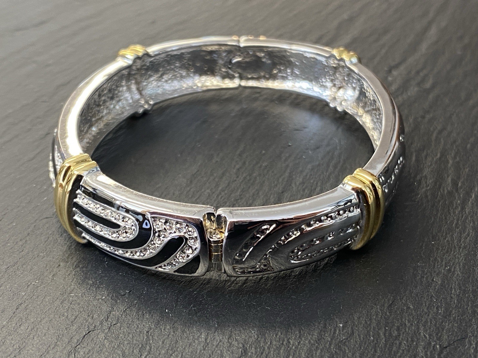 AUßERGEWÖHNLICHER ARMREIF CAMROSE & KROSS GLAS JBK EMAILLE KENNEDY NACHAHMUNG – Bild 4