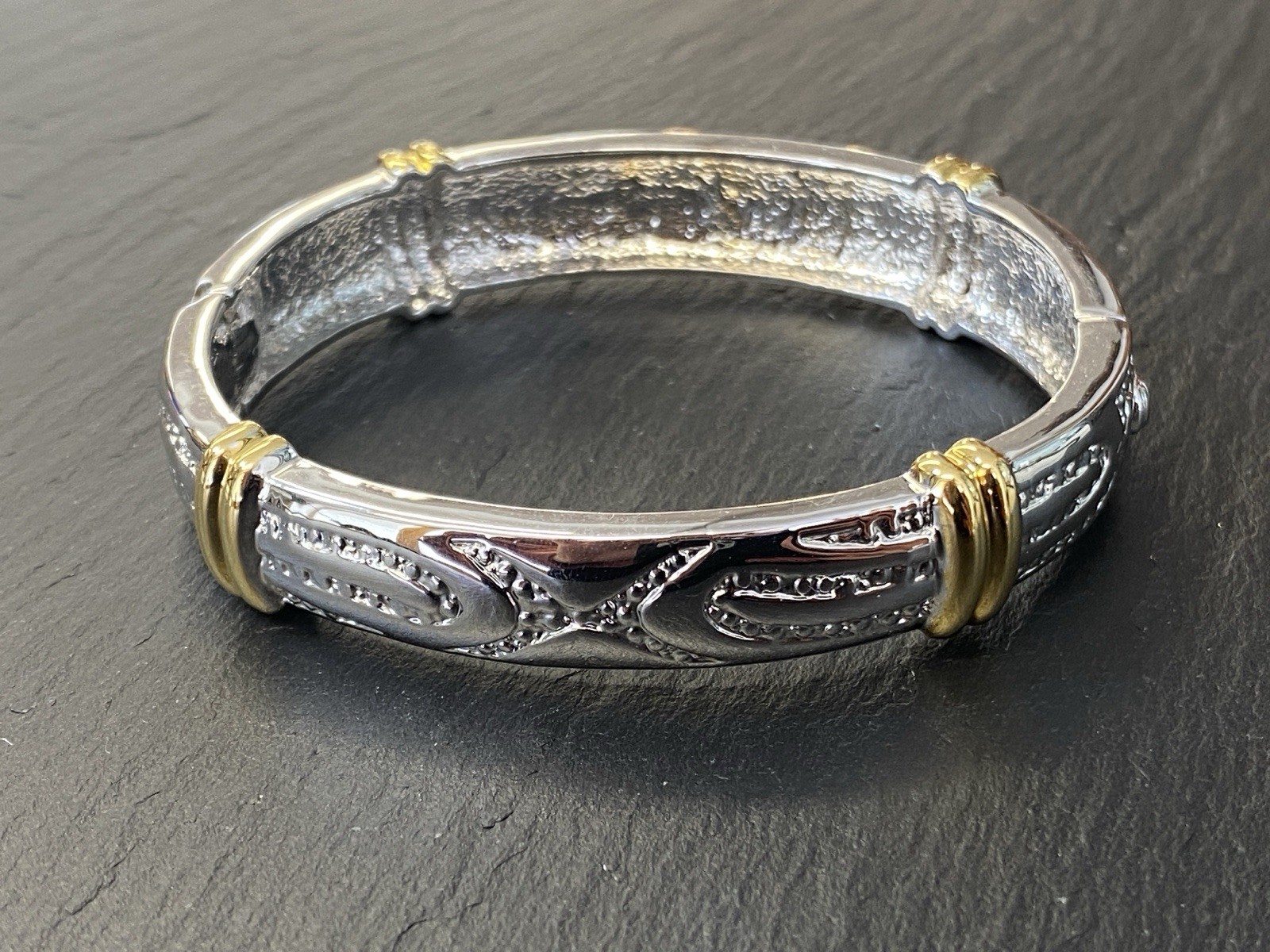 AUßERGEWÖHNLICHER ARMREIF CAMROSE & KROSS GLAS JBK EMAILLE KENNEDY NACHAHMUNG – Bild 5