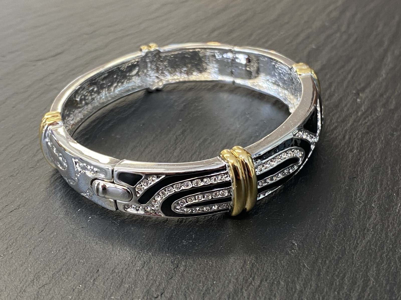 AUßERGEWÖHNLICHER ARMREIF CAMROSE & KROSS GLAS JBK EMAILLE KENNEDY NACHAHMUNG – Bild 6