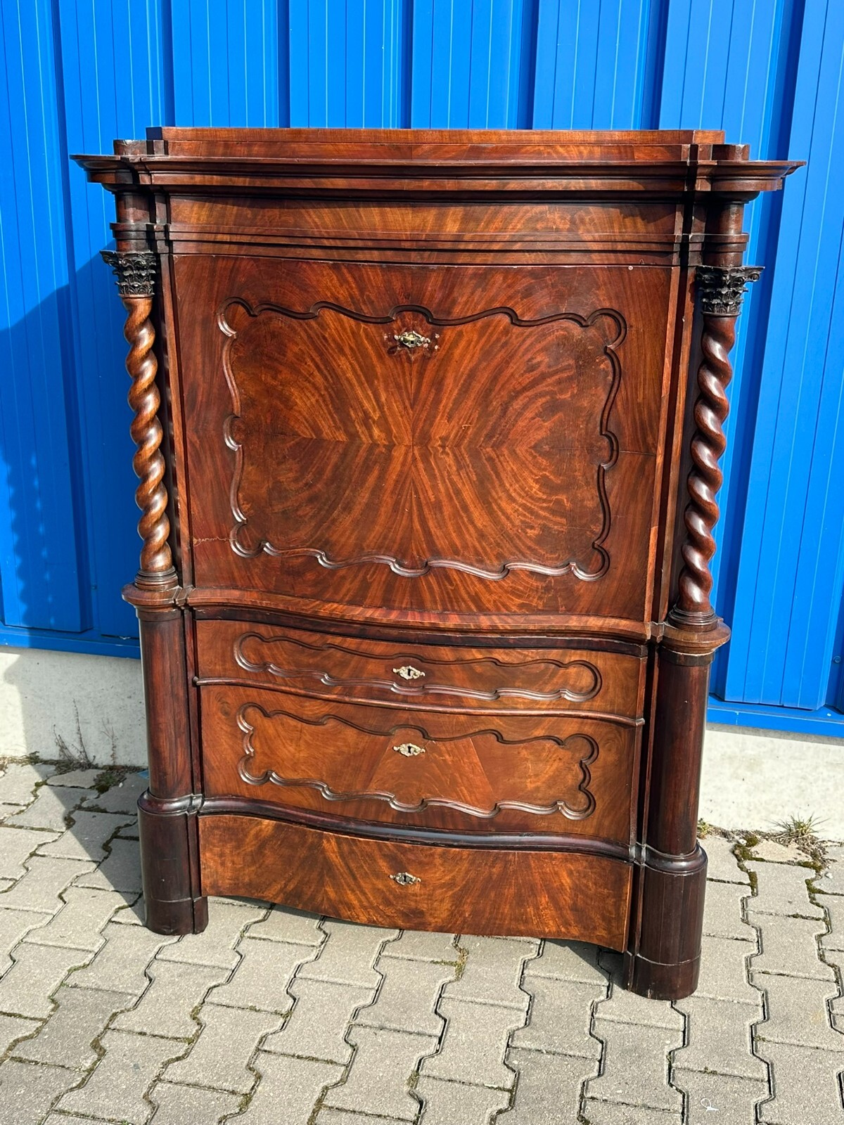 AUSSERGEWÖHNLICHER BIEDERMEIER SEKRETÄR UM 1850 MAHAGONI BIEDERMEIERSEKRETÄR – Bild 4