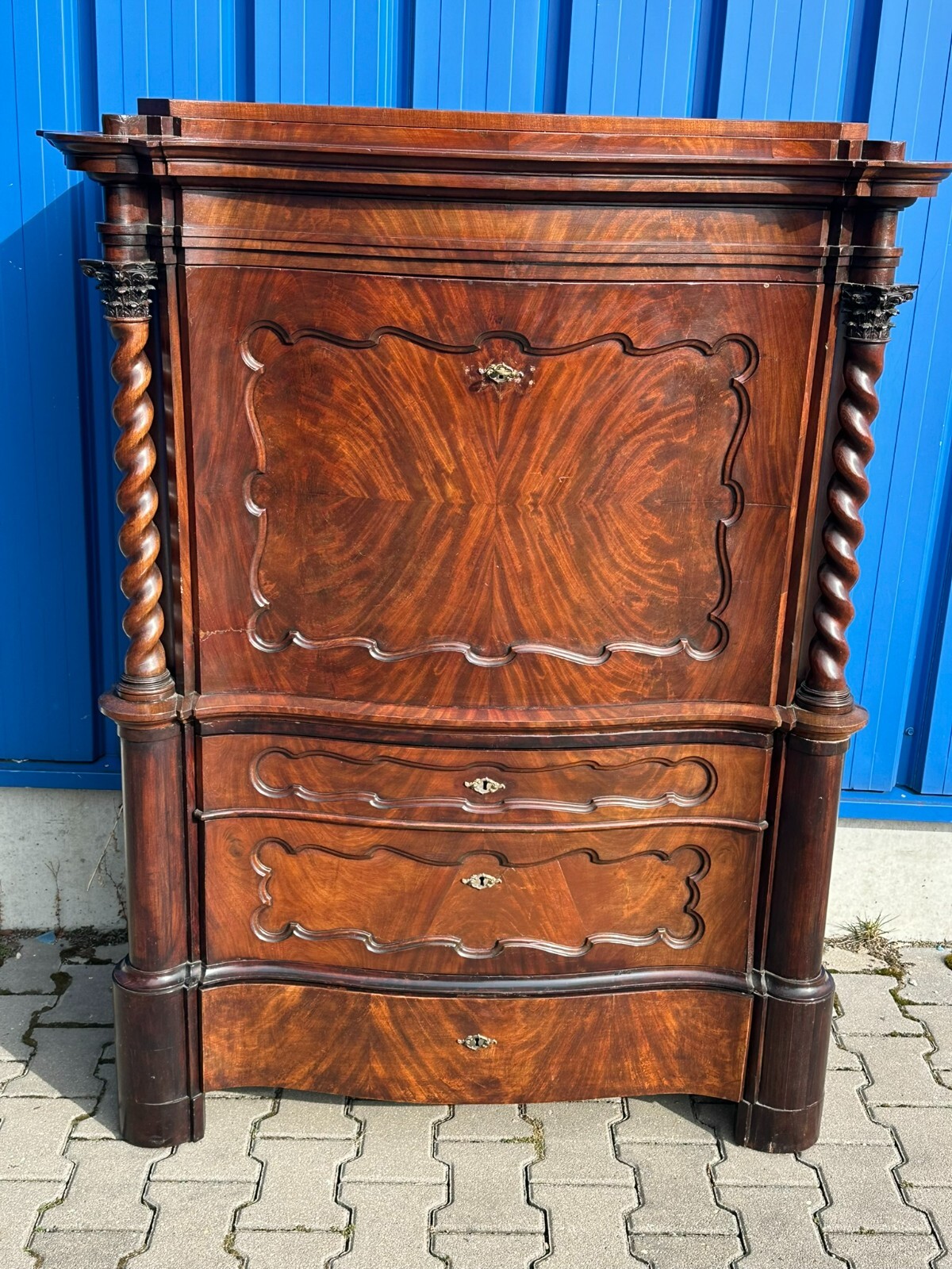 AUSSERGEWÖHNLICHER BIEDERMEIER SEKRETÄR UM 1850 MAHAGONI BIEDERMEIERSEKRETÄR – Bild 6