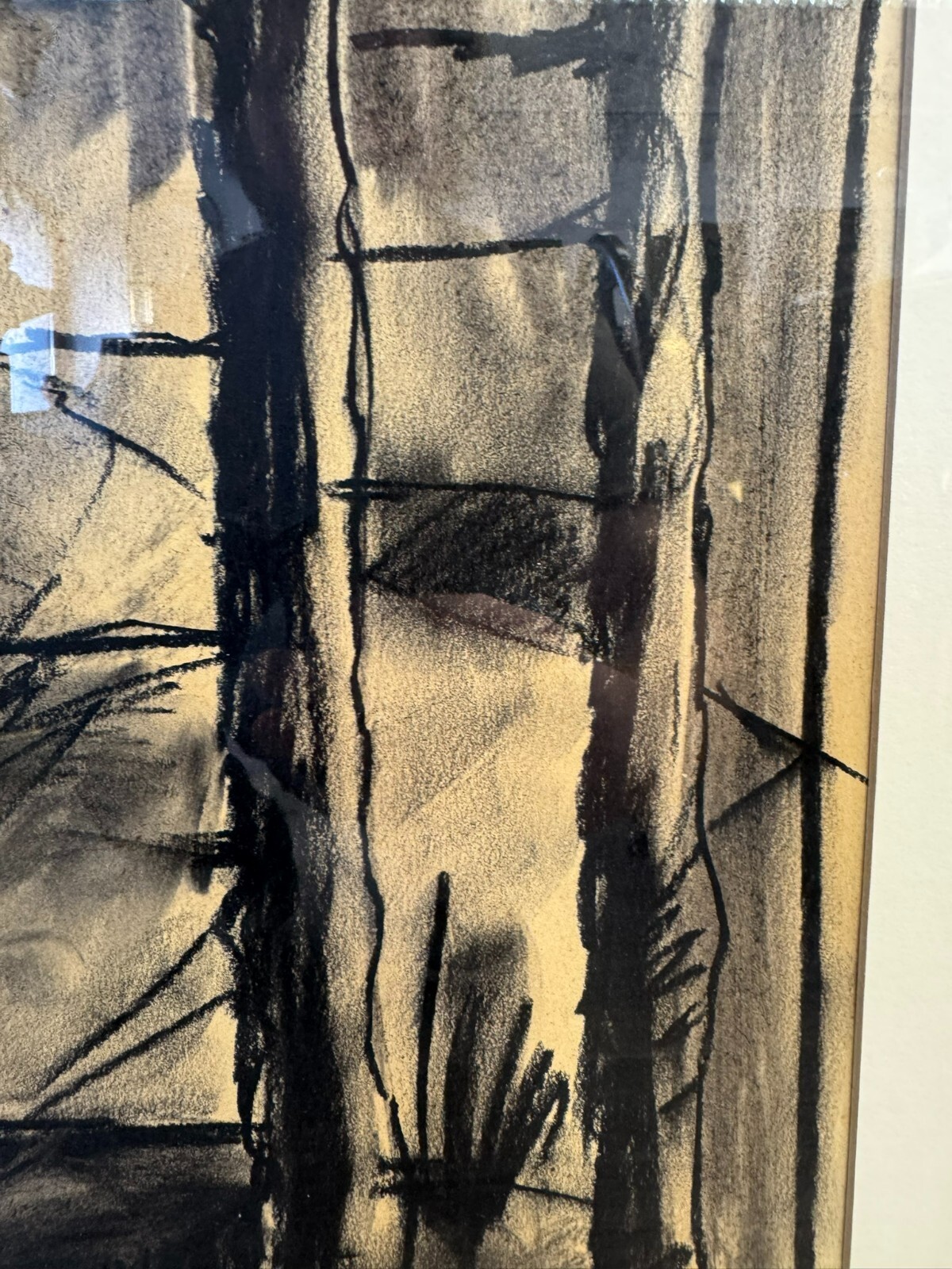 ROMAN PODRAZSKY KOHLESTIFT ZEICHNUNG BÖHMERWALD III GERAHMT – Bild 11